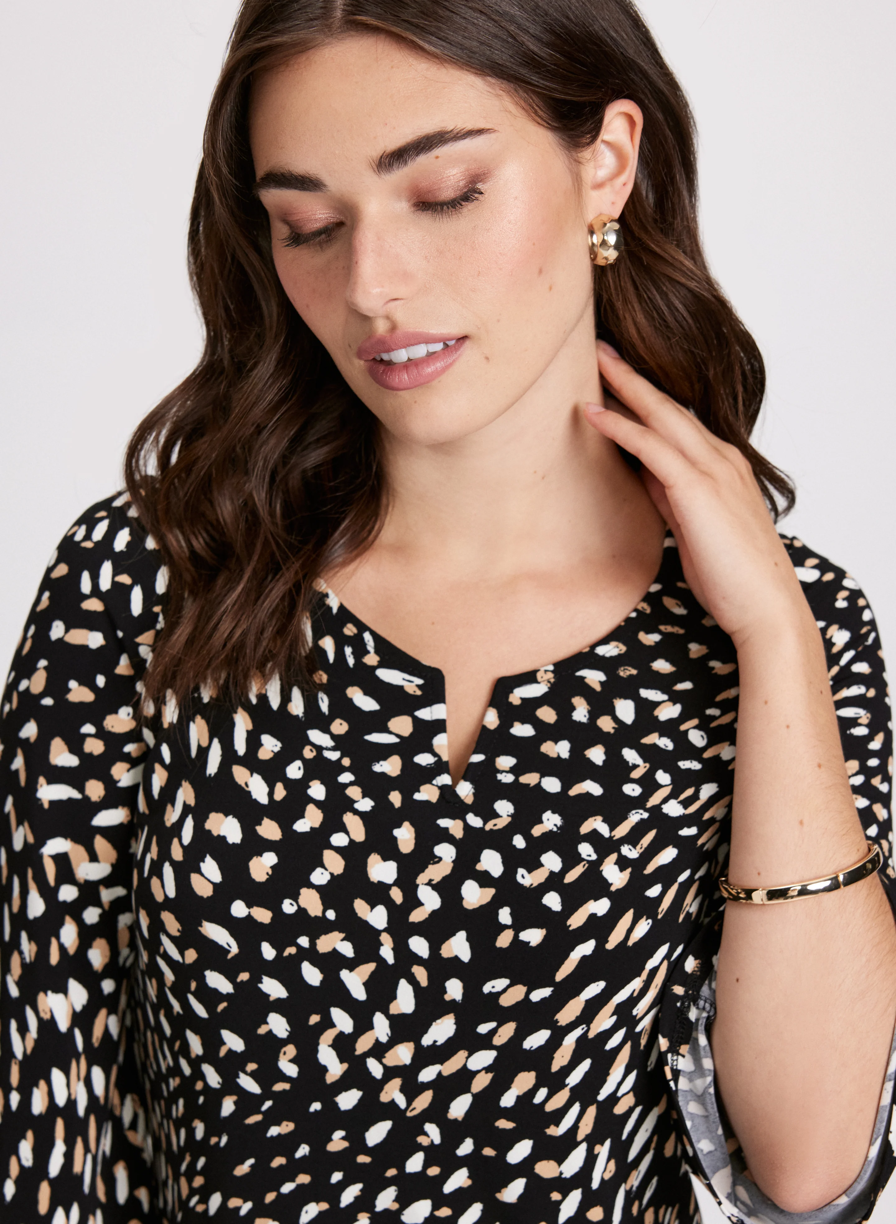 Abstract Bell Sleeve Top - Image 2