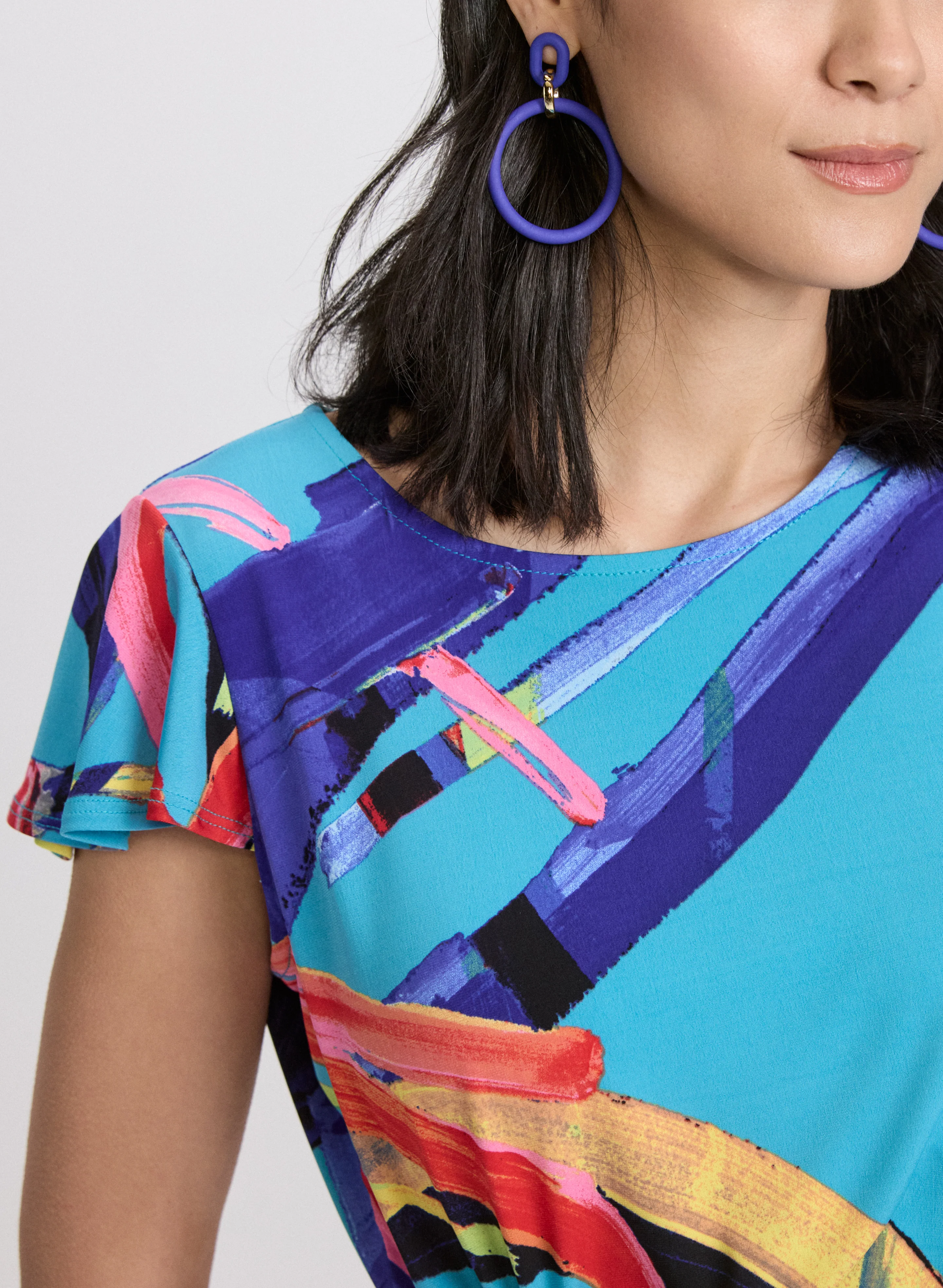 Abstract Flutter Sleeve Top - Image 5