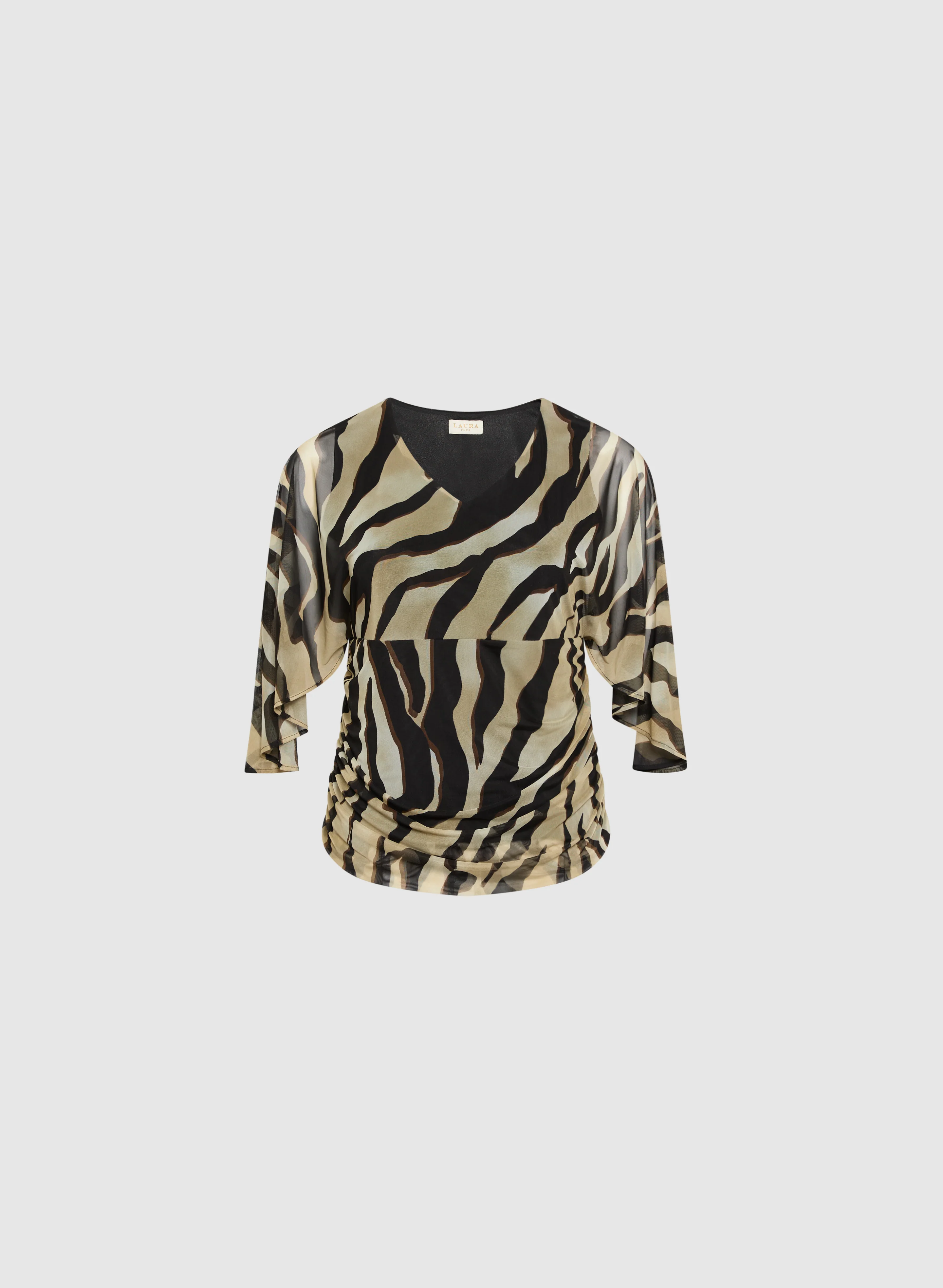 Animal Print Ruched Waist Top - Image 5