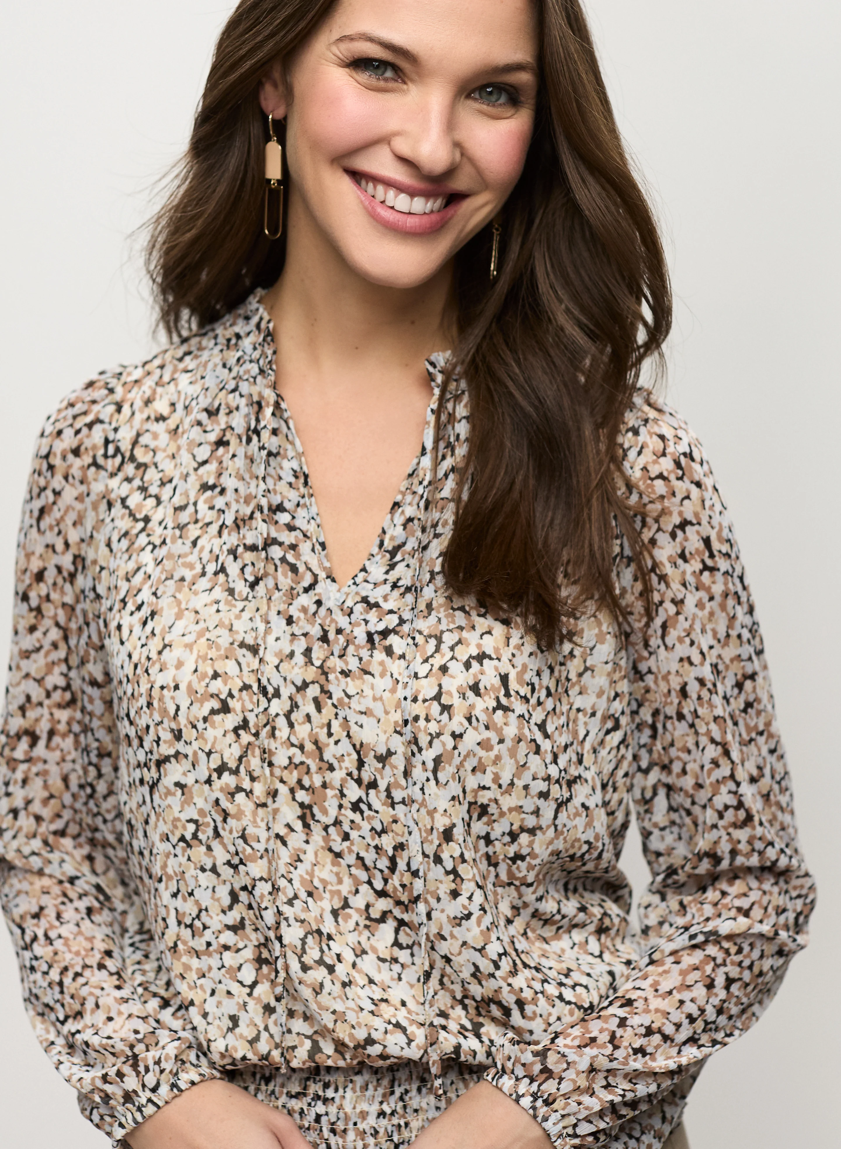 Animal print top with smocked waist - Image 2