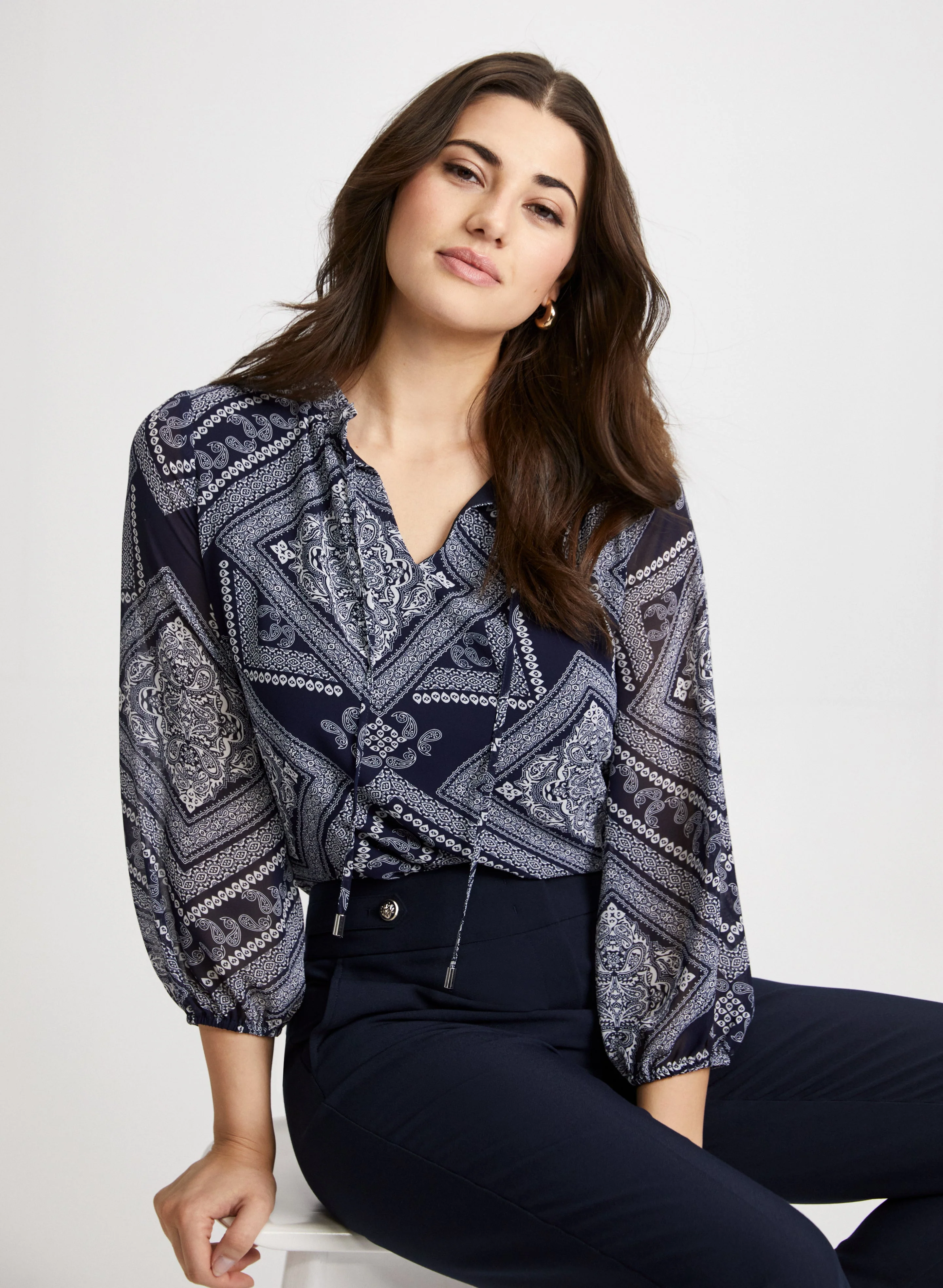 Bandana Print Blouse - Image 5