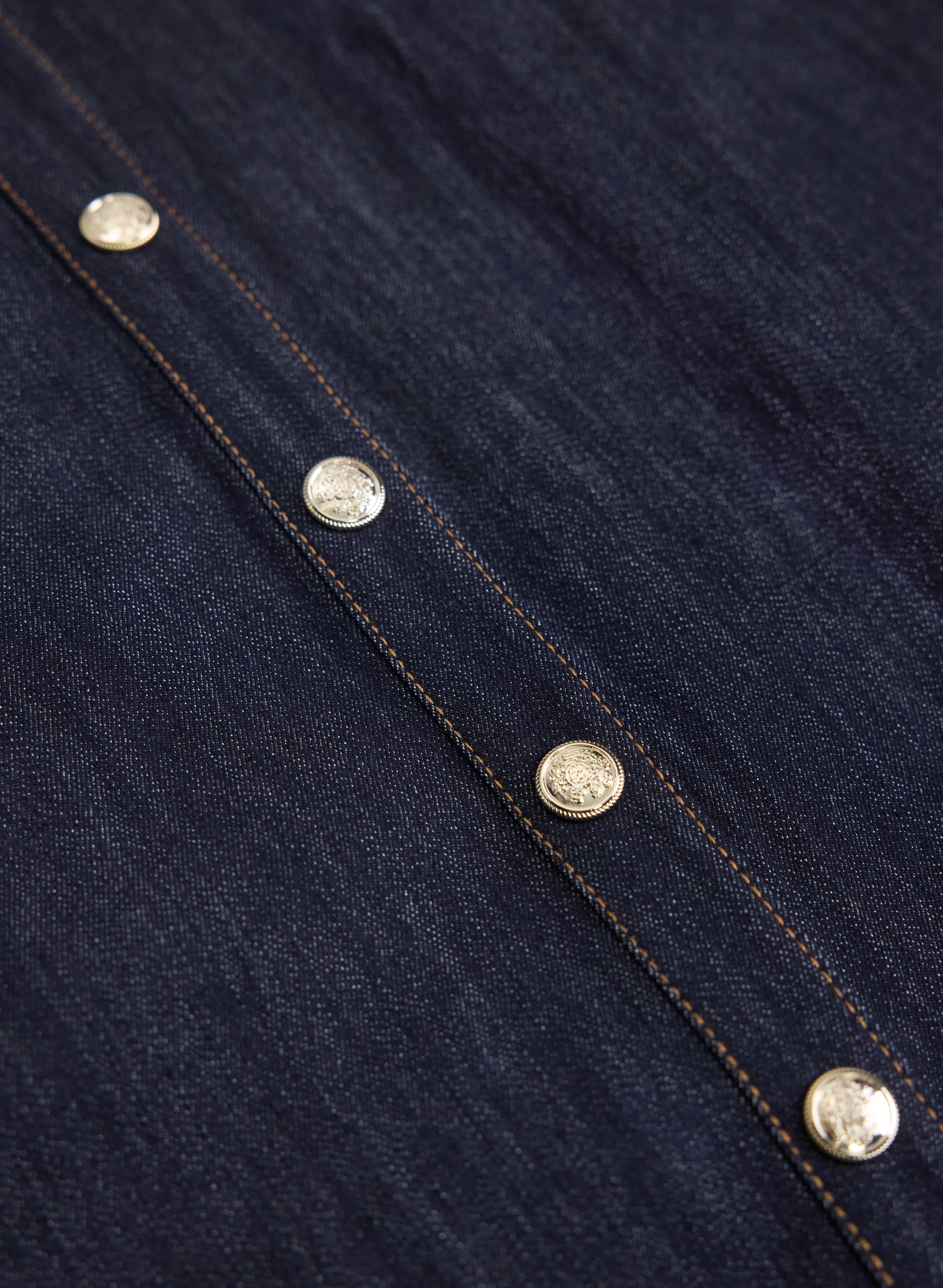 Belted Denim Button-Down Midi Dress - Image 9