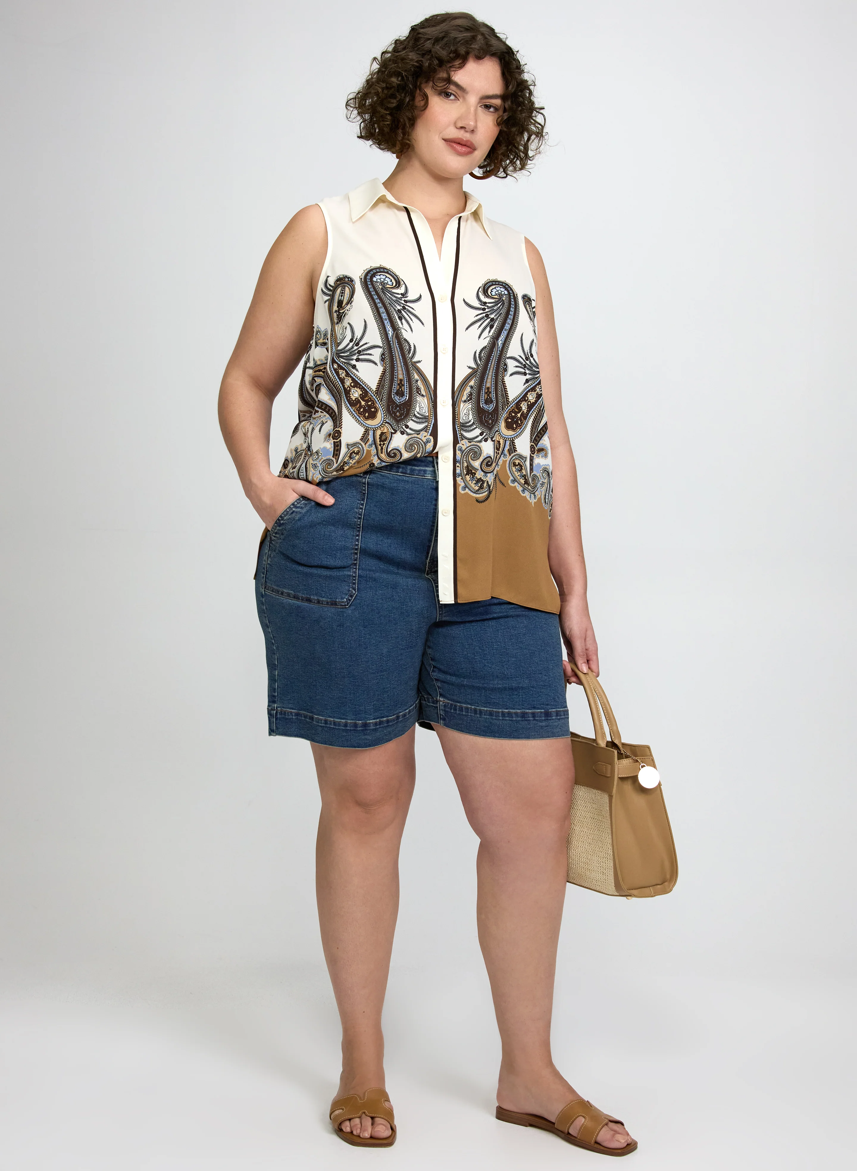Belted Denim Shorts - Image 4