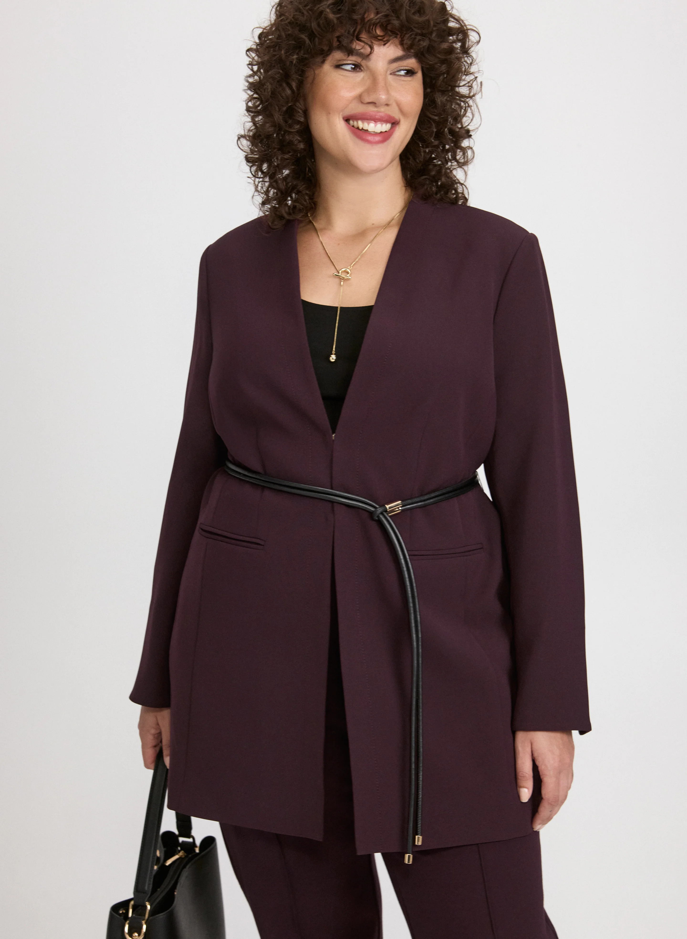 Belted Longline Blazer
