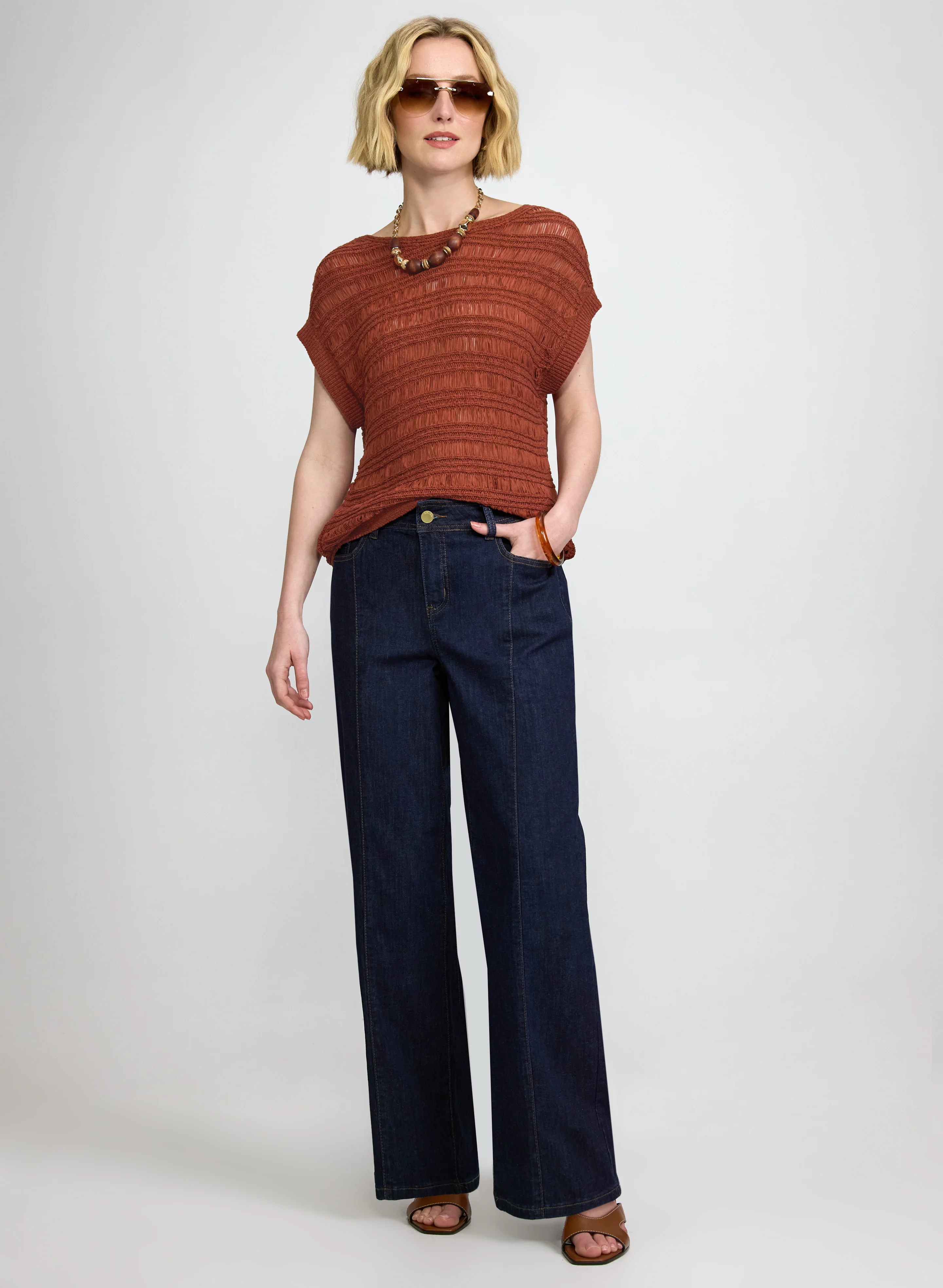 Boat Neck Short Sleeve Knit - Image 4