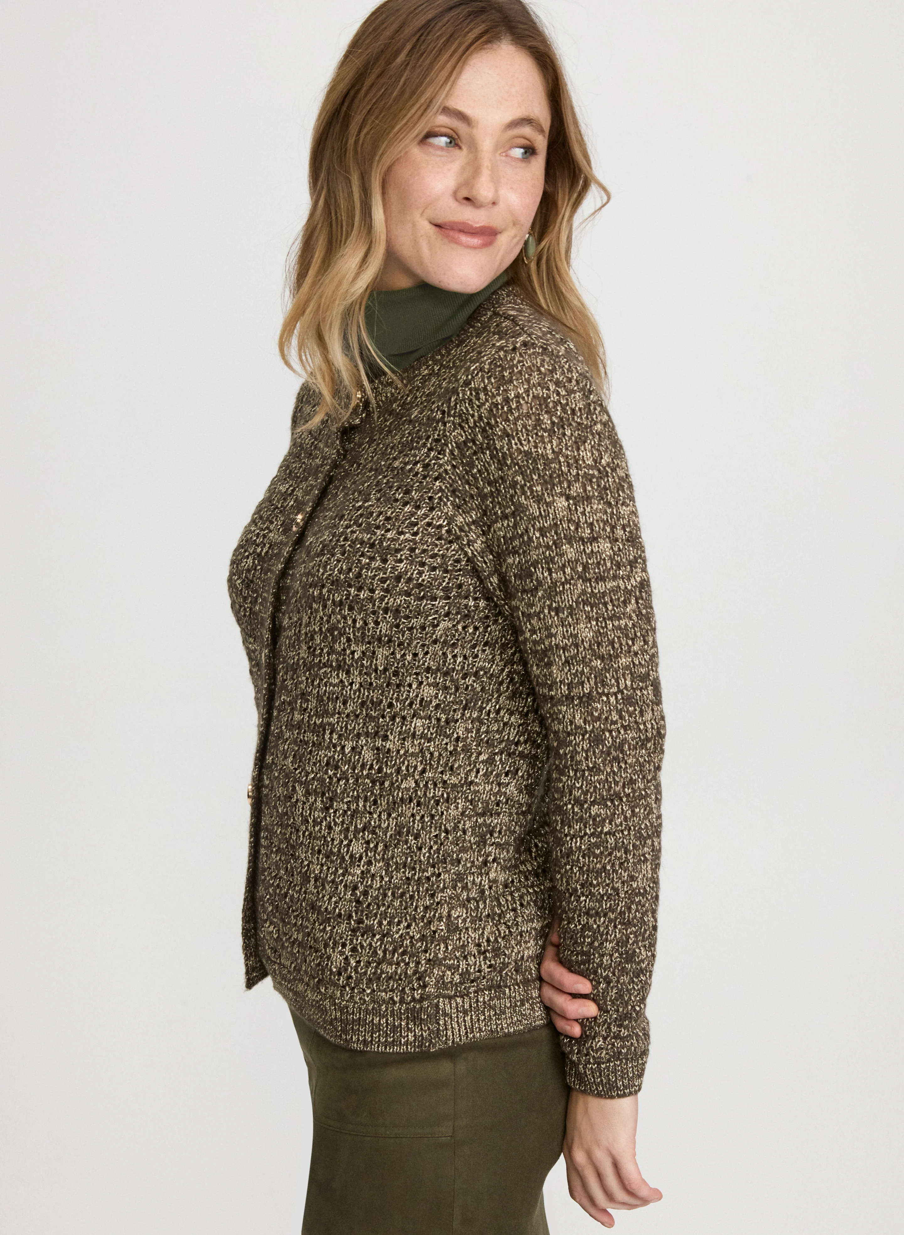 Bouclé Button-Down Cardigan - Image 7