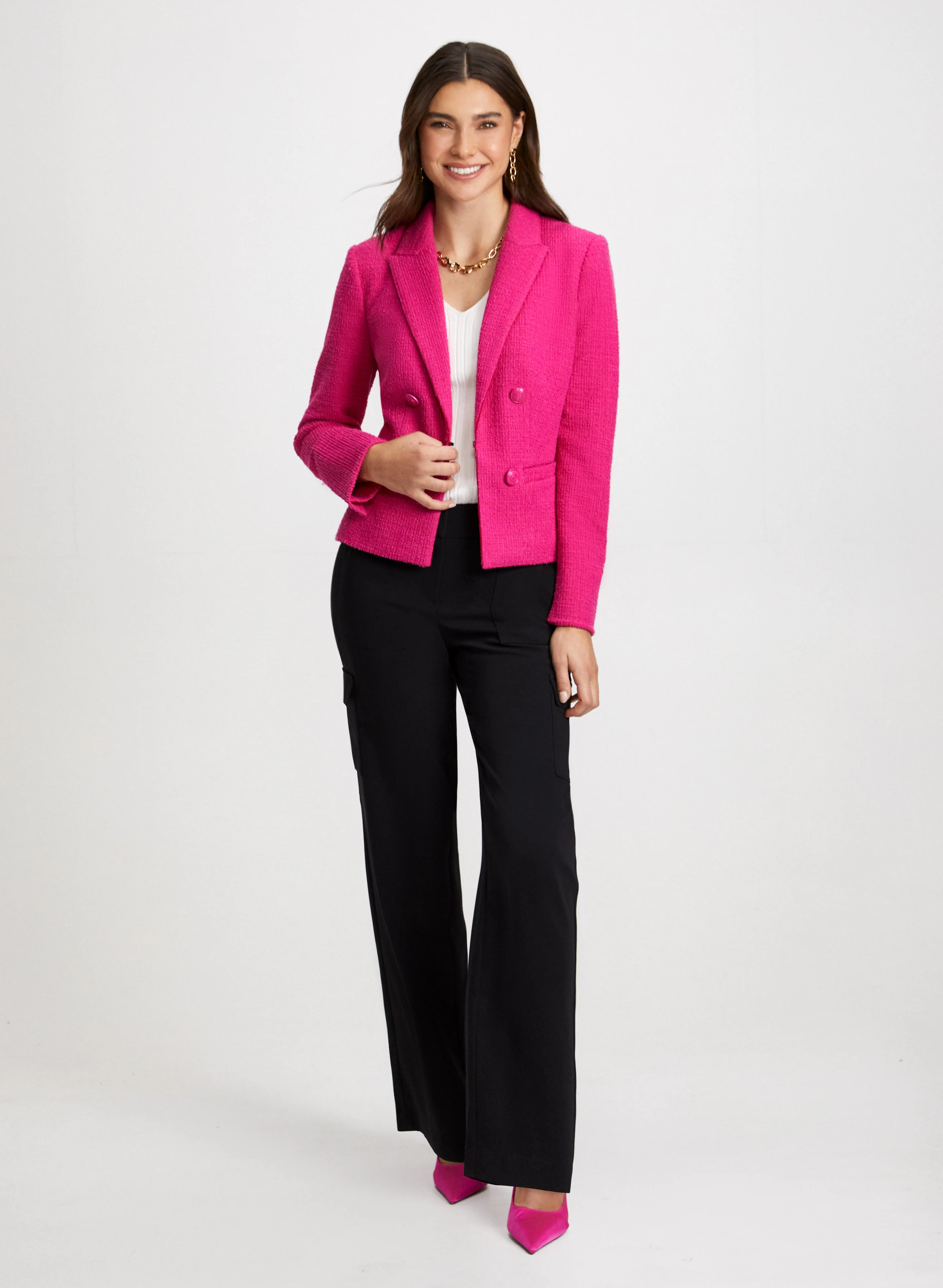 Bouclé Jacket & Cargo Pants