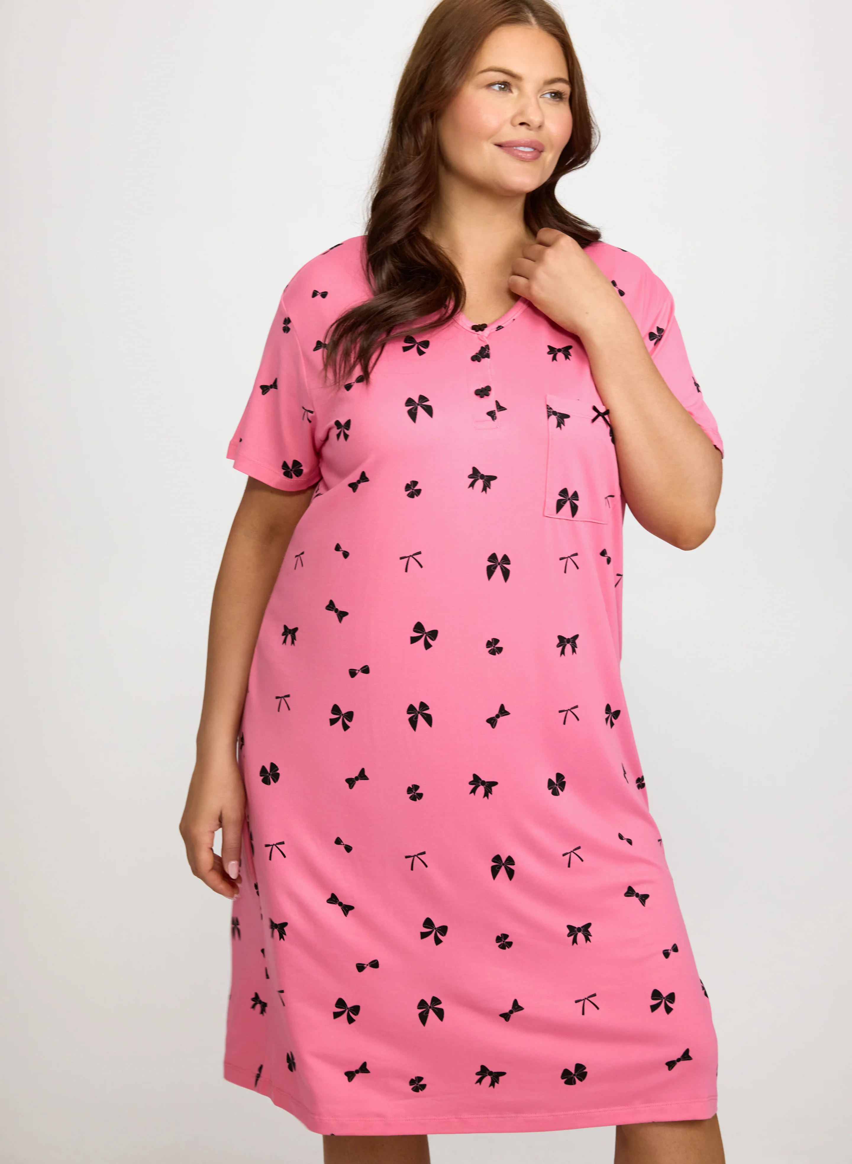 Bow Print Jersey Nightgown - Image 4