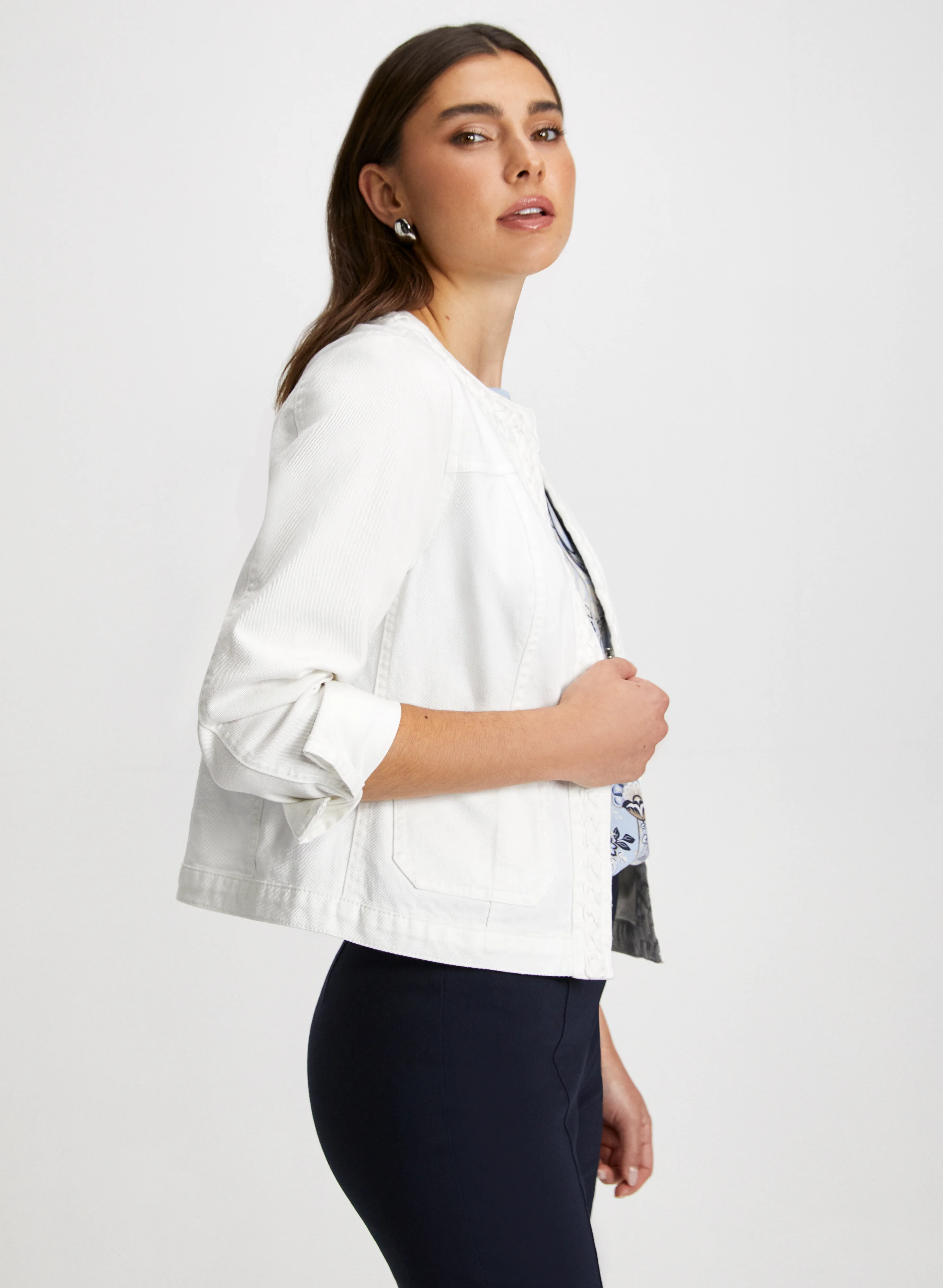 Braided Trim Denim Jacket - Image 3