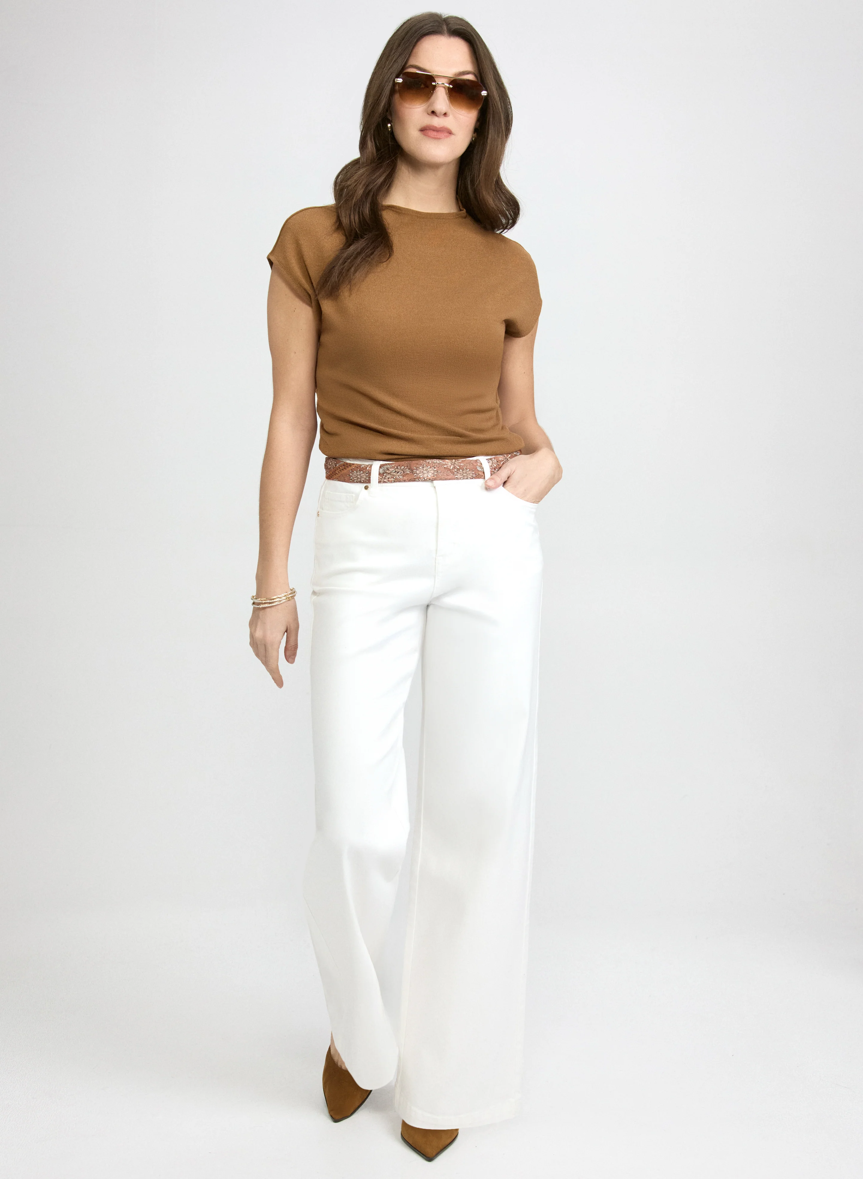 Braided Waist Trim Wide-Leg Jeans - Image 3