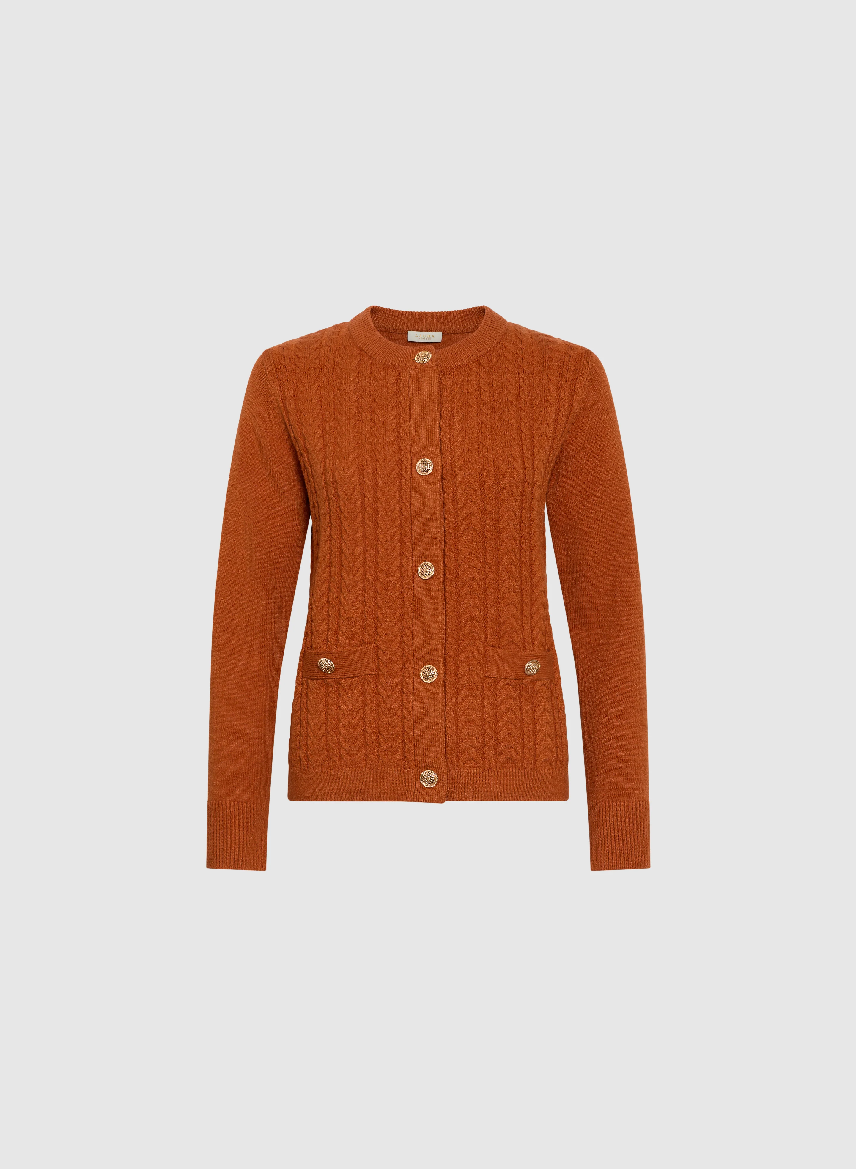 Cable Knit Detail Cardigan - Image 5