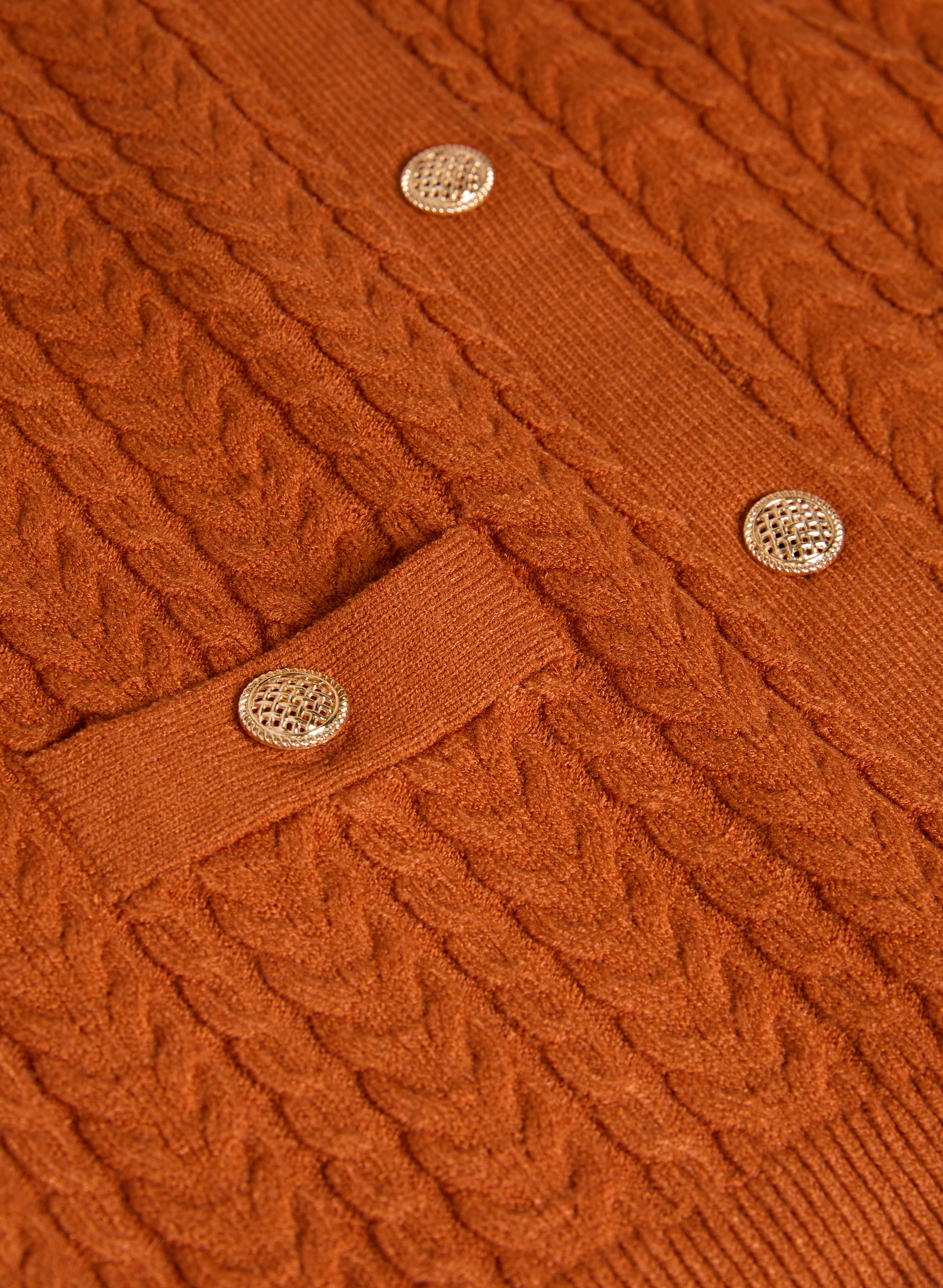 Cable Knit Detail Cardigan - Image 6