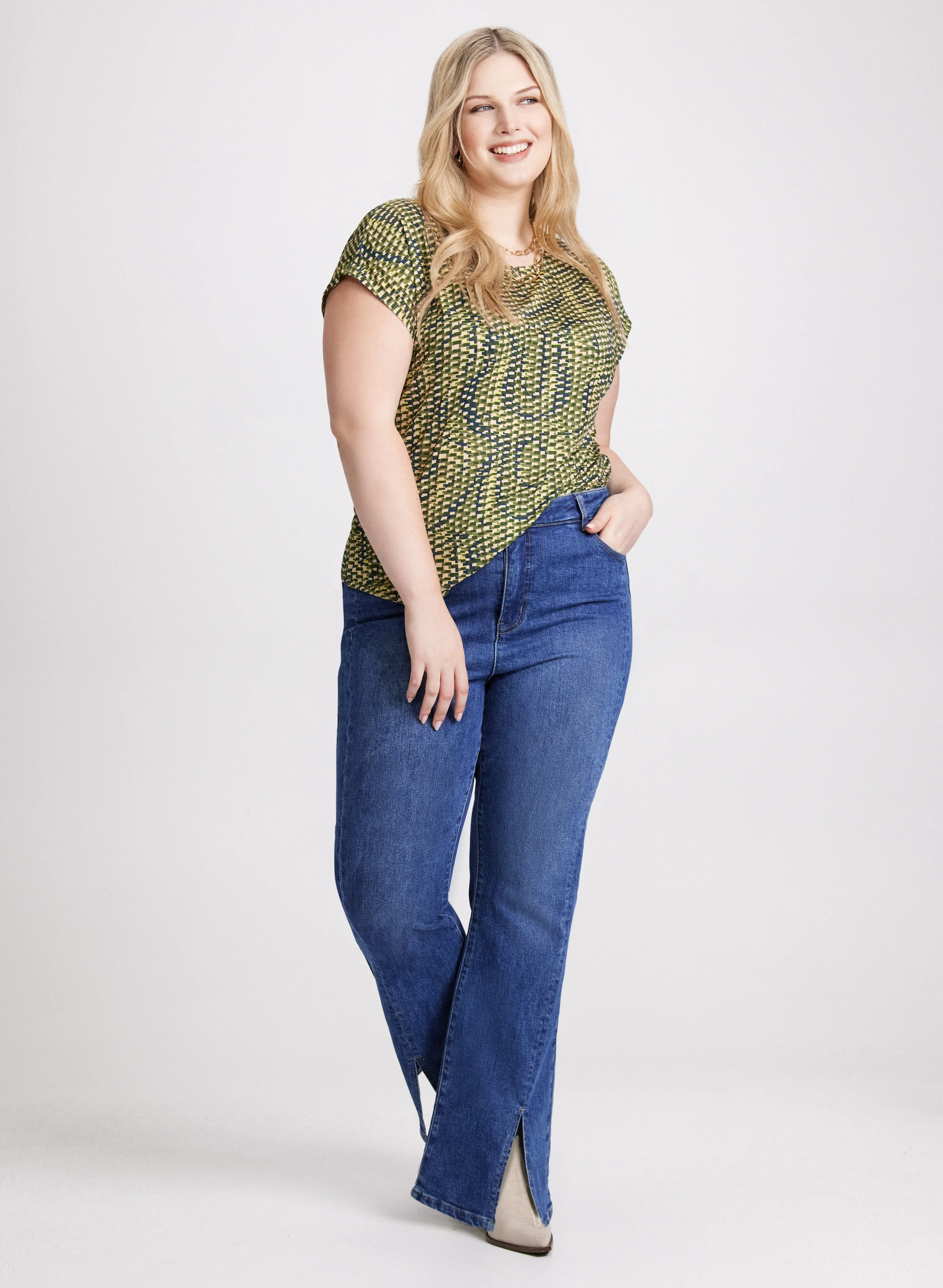 Cap Sleeve Print Top - Image 3