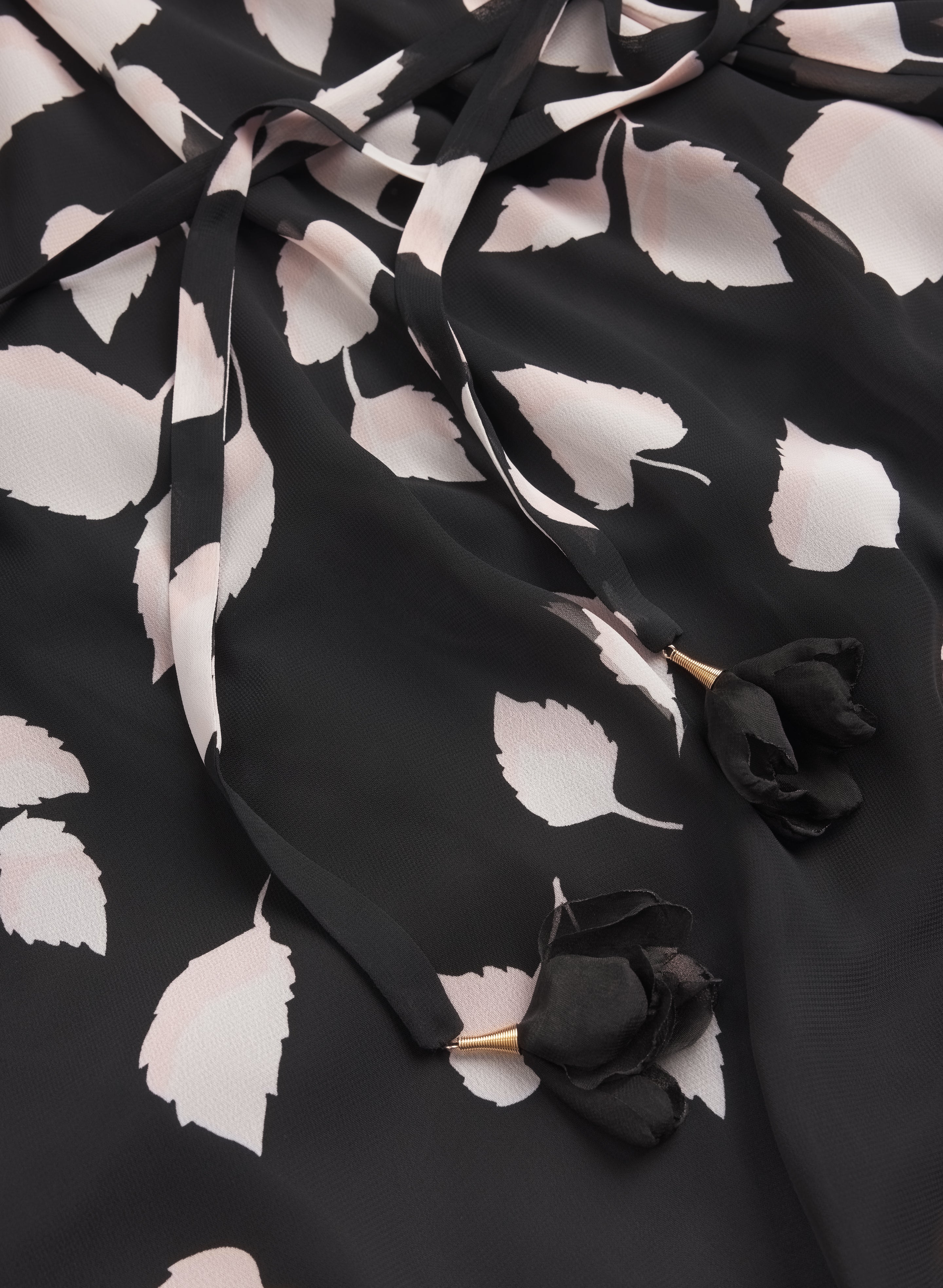 Cascading Leaf Print Dress - Image 7