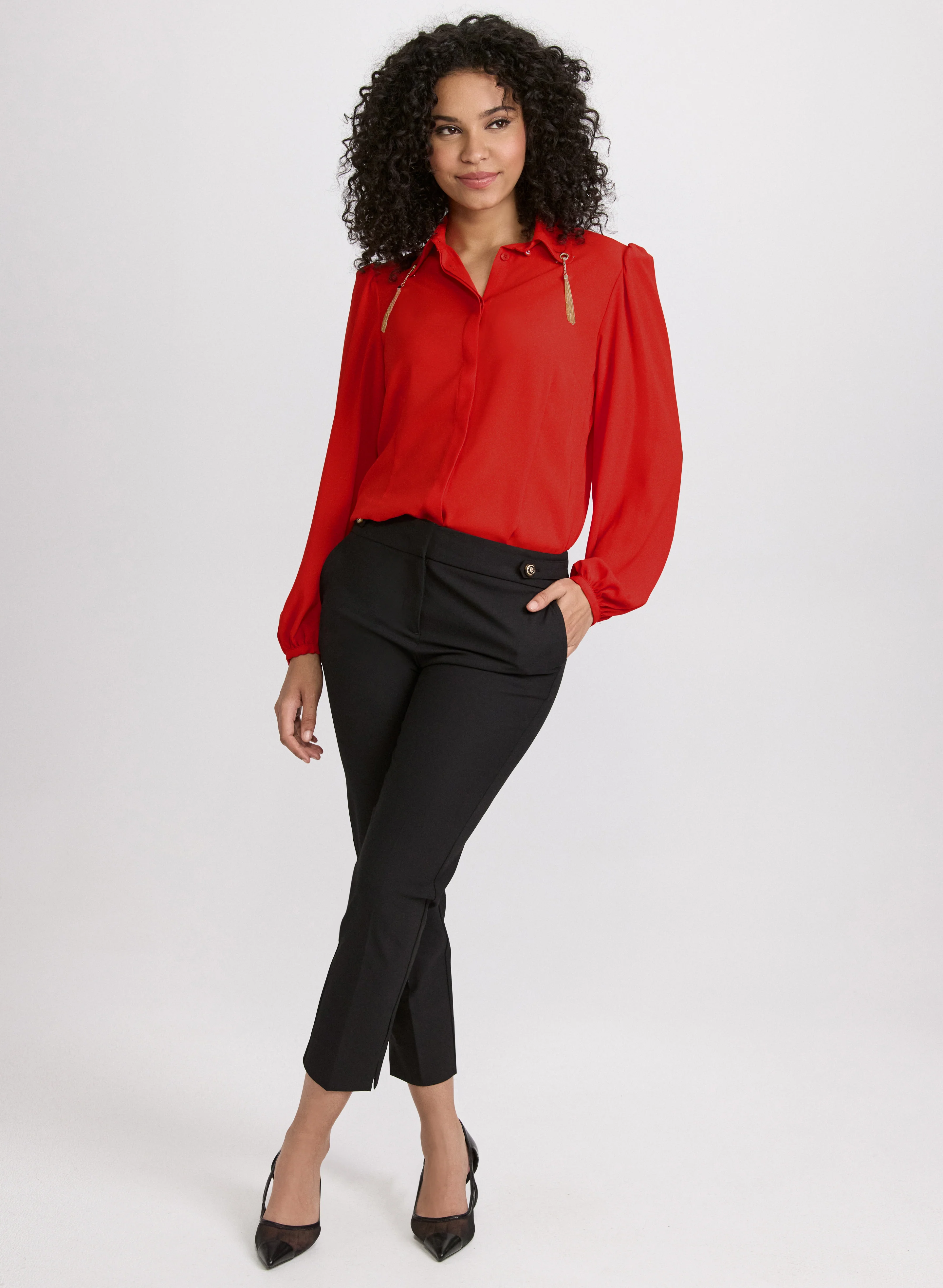 Chain Tassel Detail Blouse - Image 3