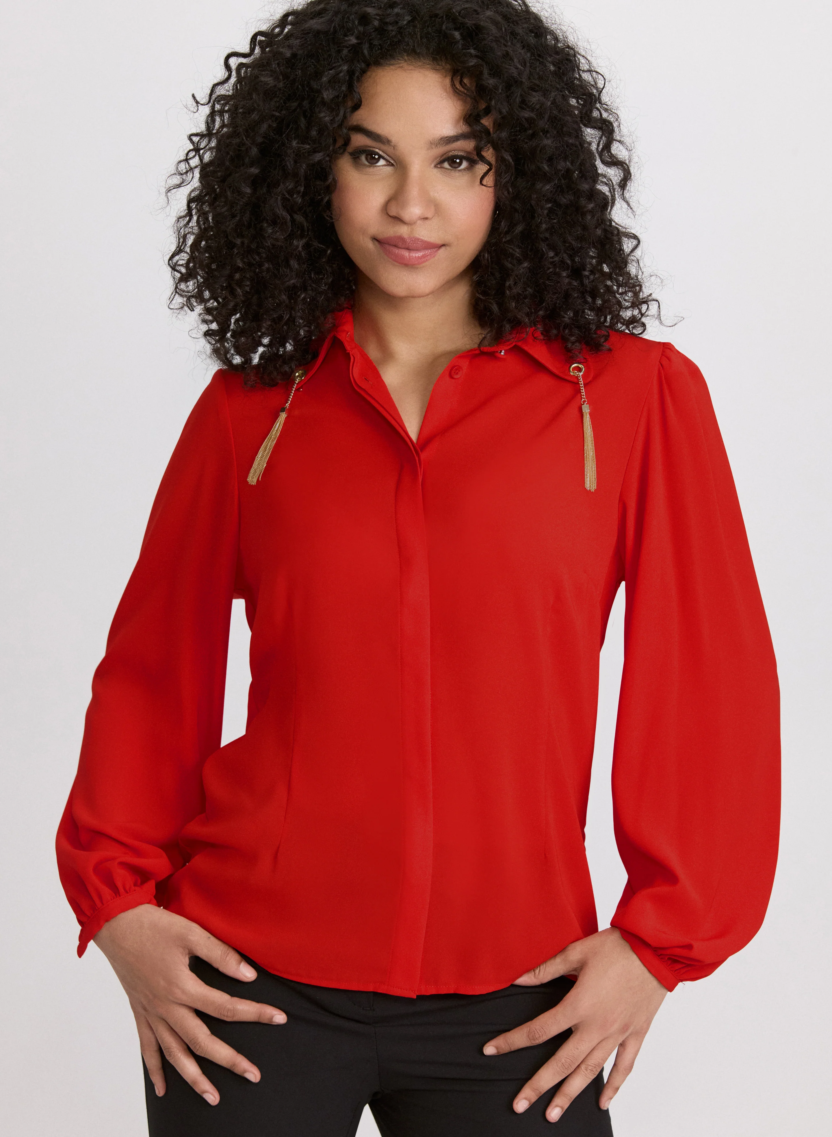 Chain Tassel Detail Blouse - Image 4