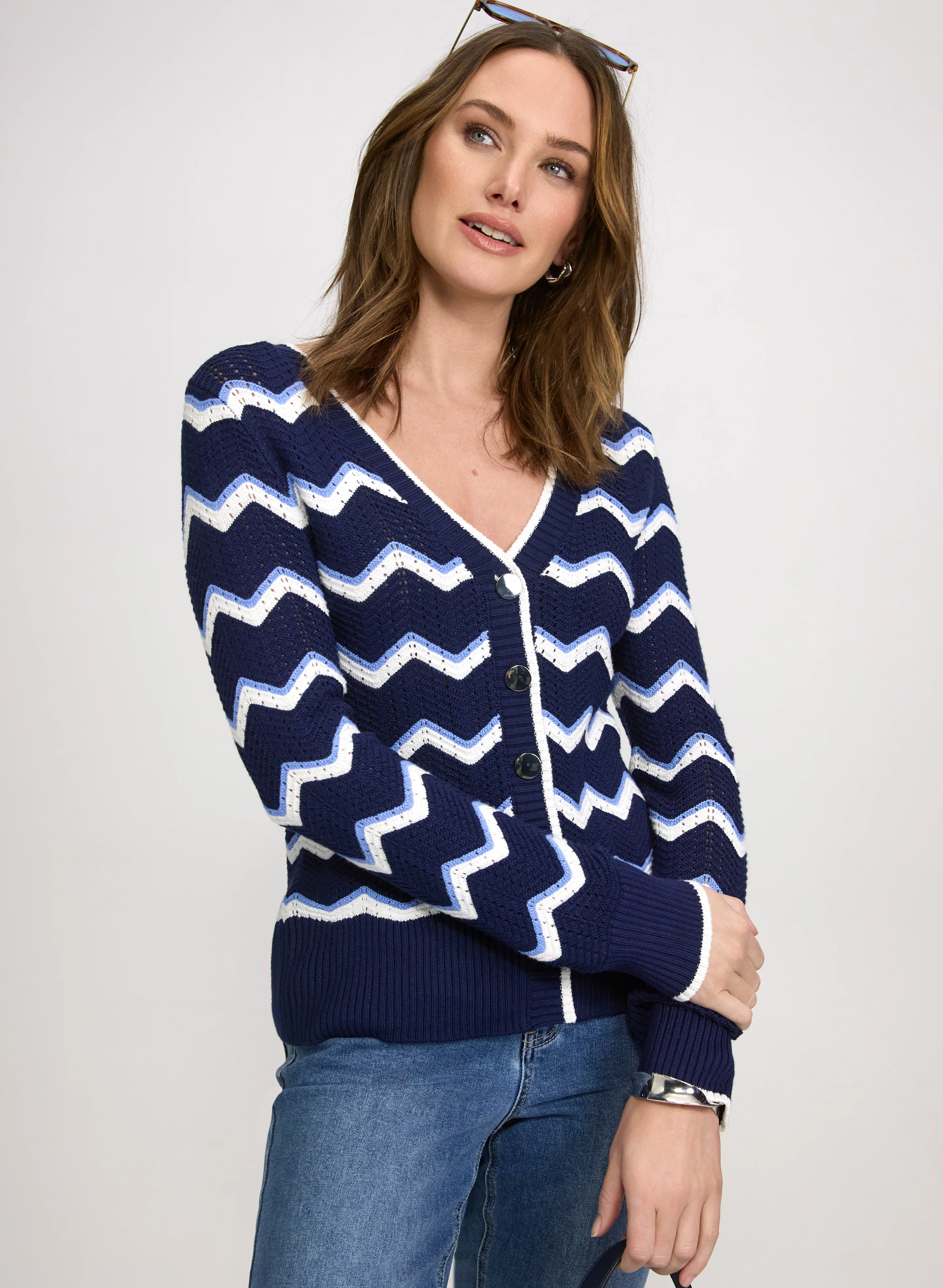 Chevron Stripe Cardigan