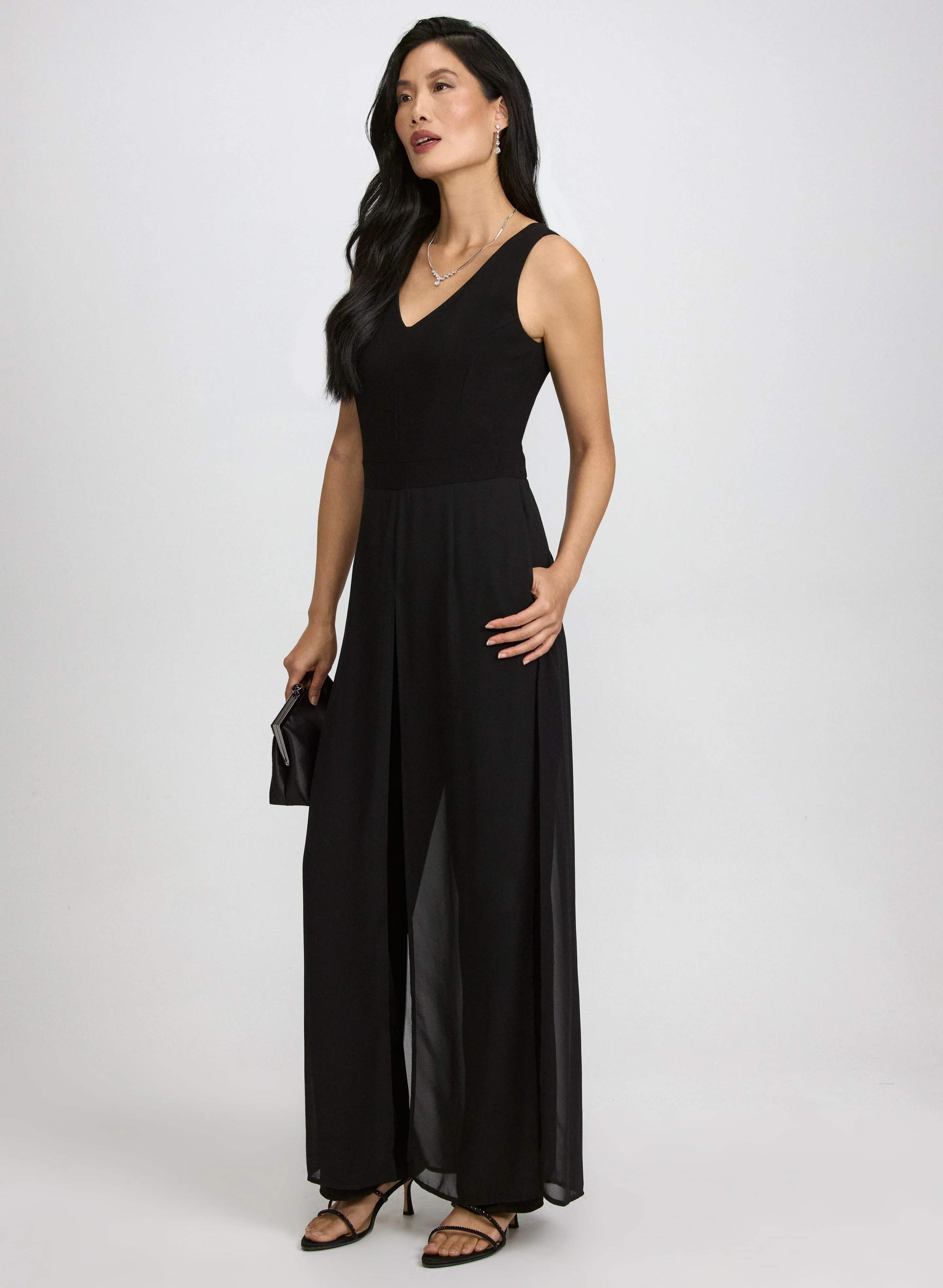 Chiffon Overlay Jumpsuit - Image 2