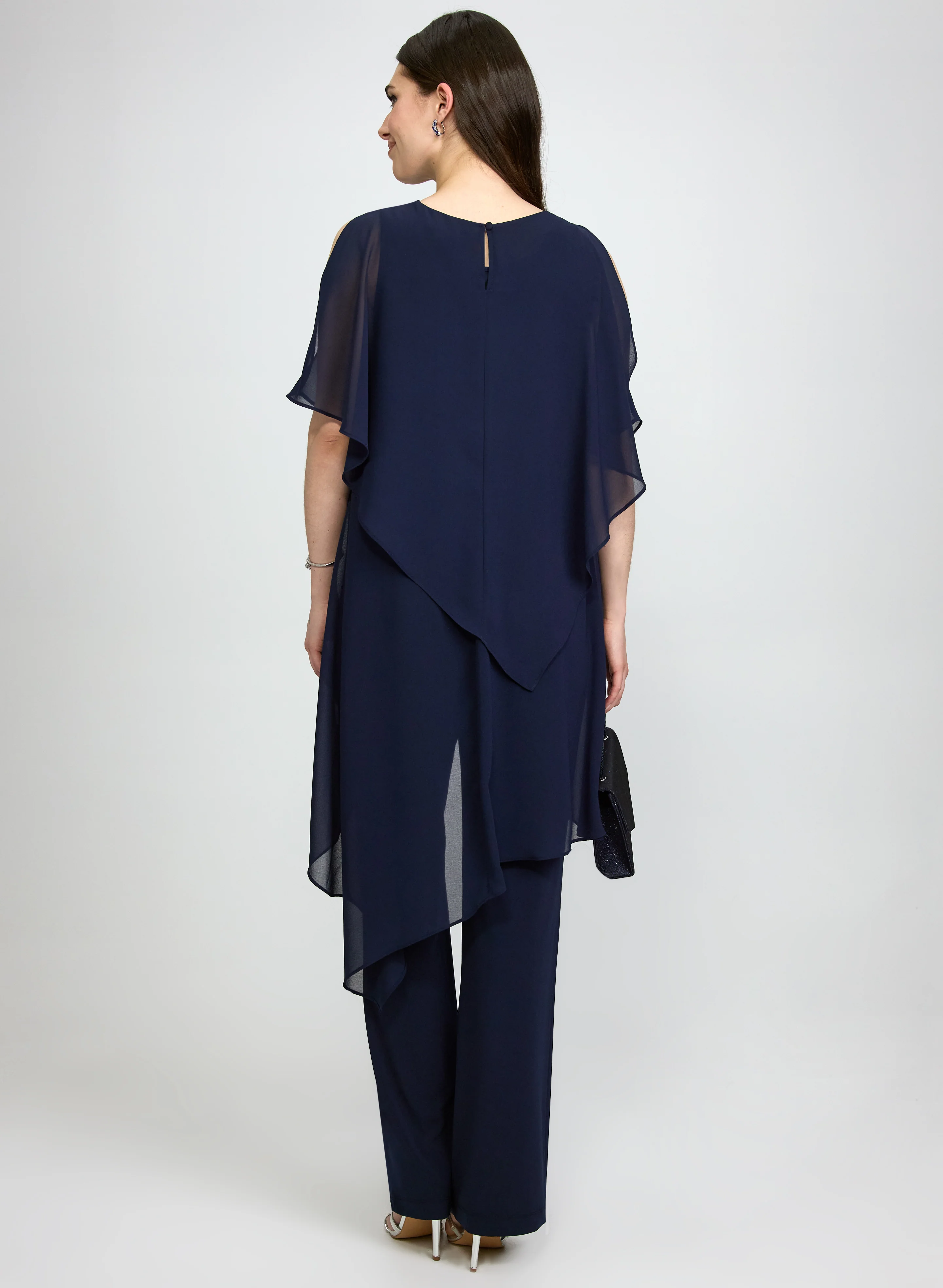 Chiffon Top & Jersey Pant Three-Piece Set - Image 4