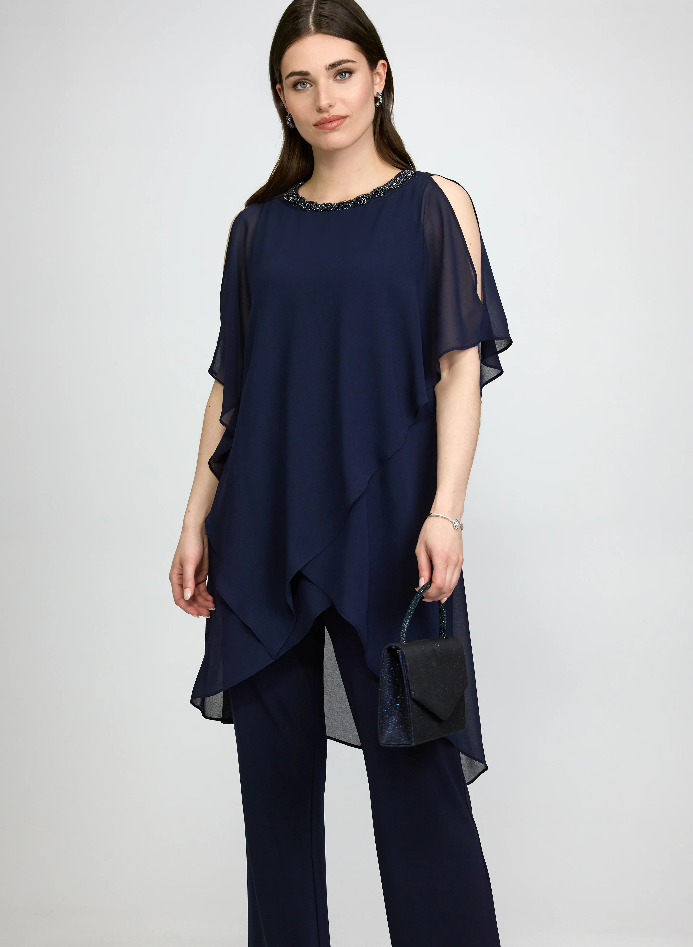 Chiffon Top & Jersey Pant Three-Piece Set - Image 8
