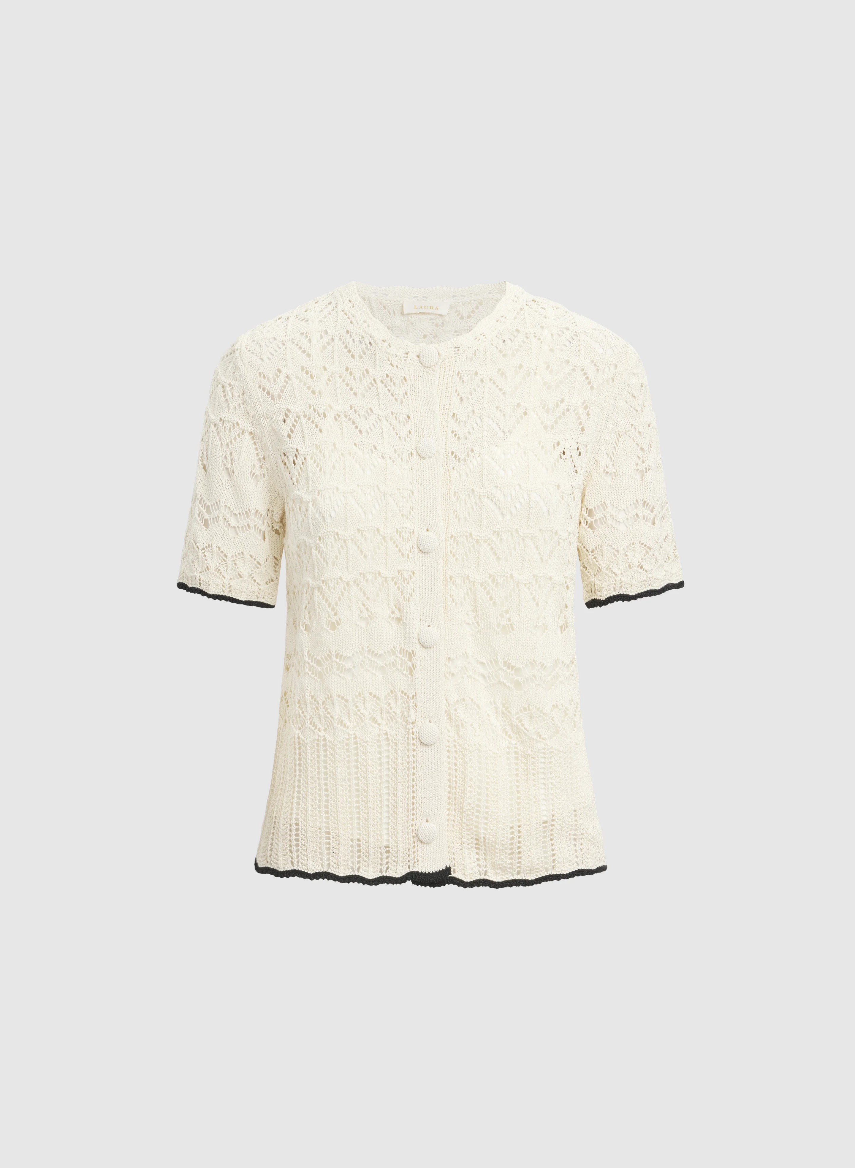 Contrast Crochet Cardigan - Image 6