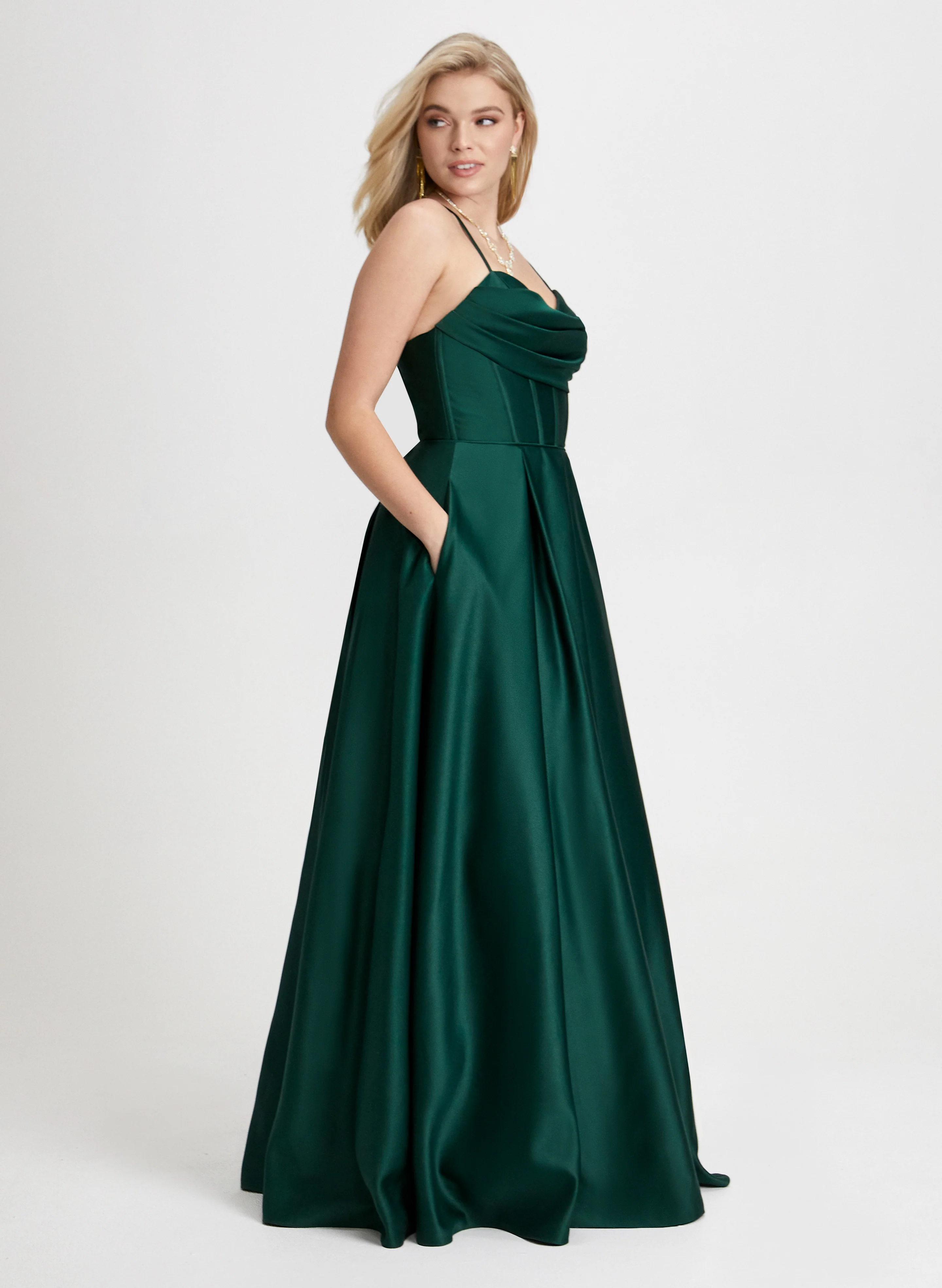 Corset-Style Satin Gown - Image 5