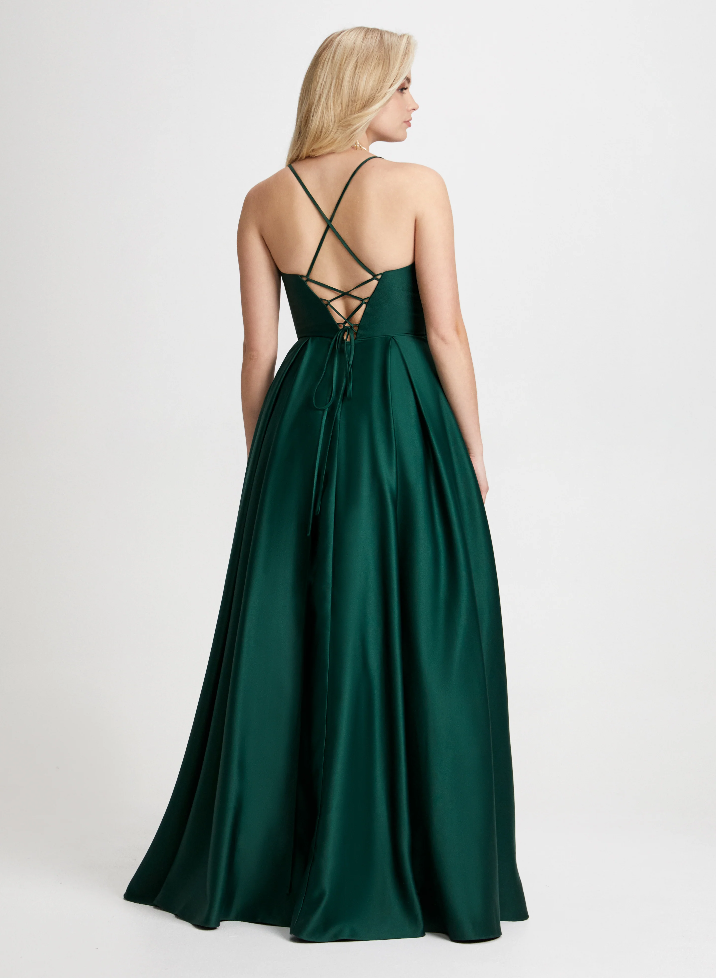 Corset-Style Satin Gown - Image 6