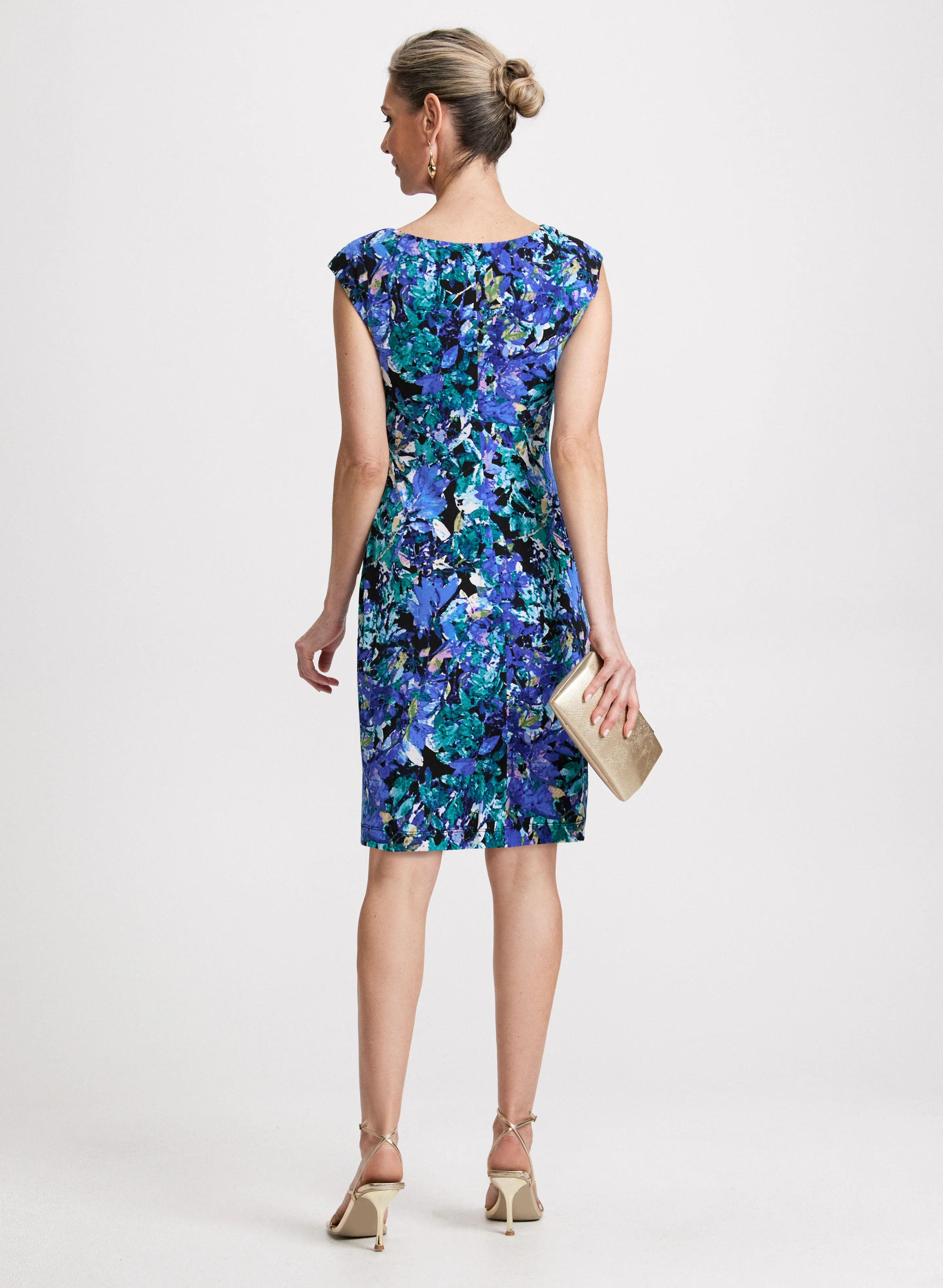 Cowl Neck Floral Print Dress - Image 3