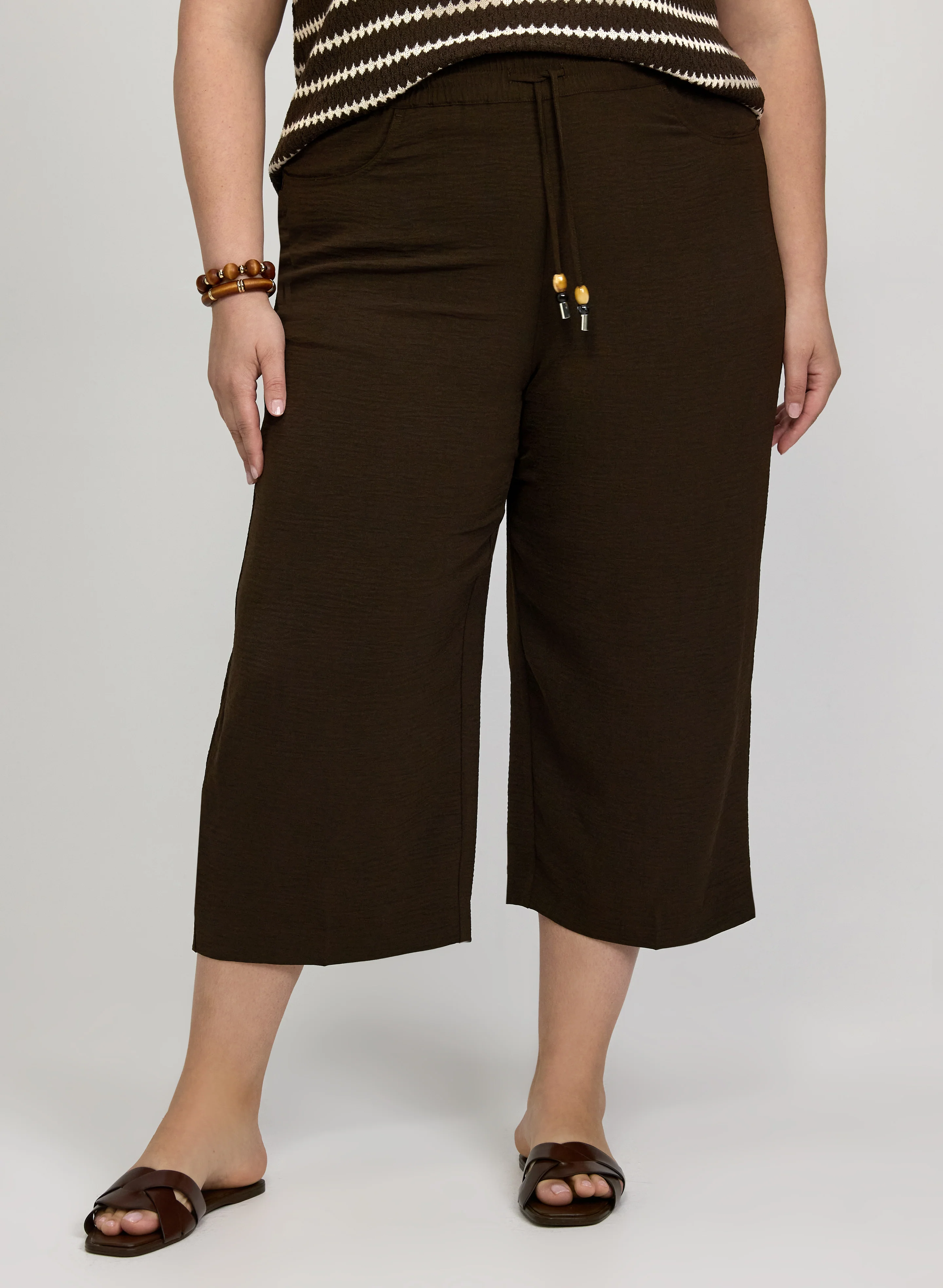 Crinkle Wide-Leg Pants