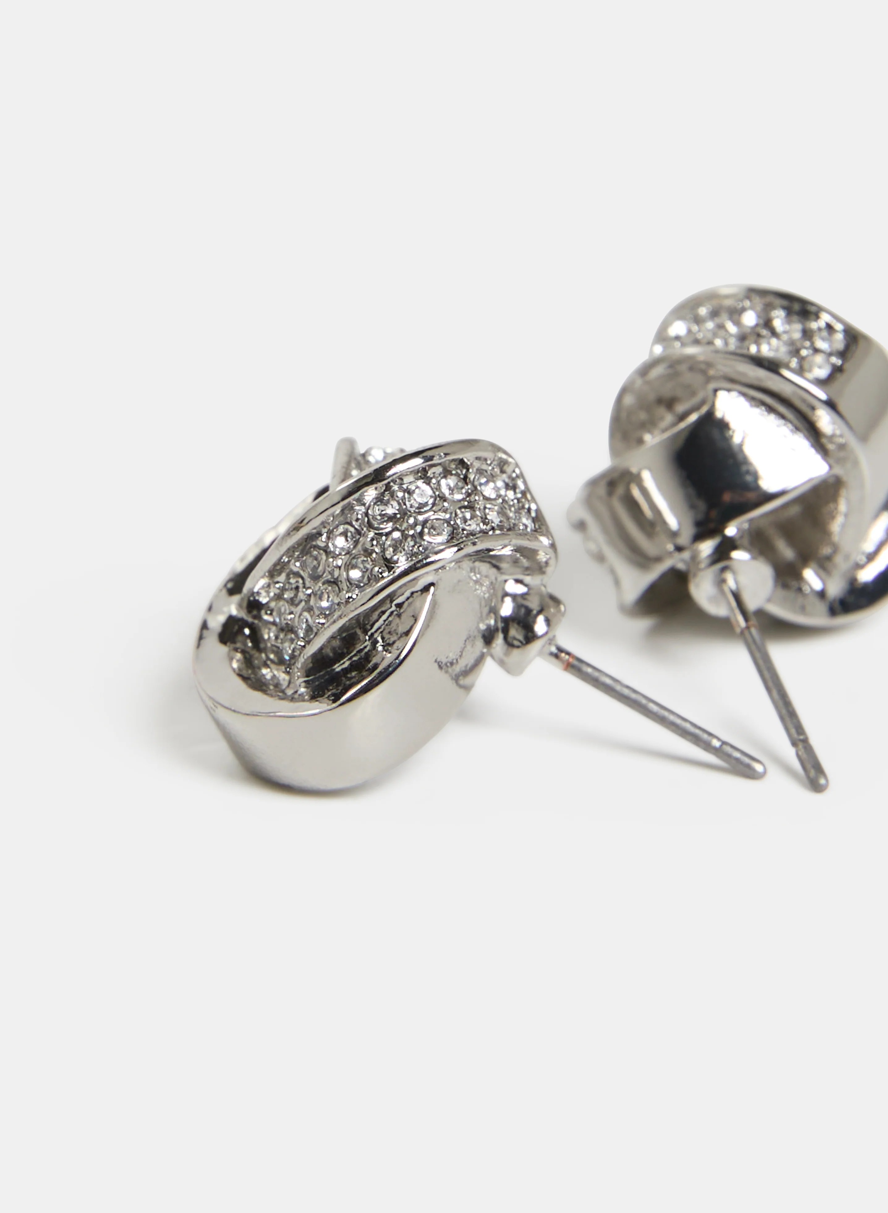Crystal Inset Knot Earrings - Image 3