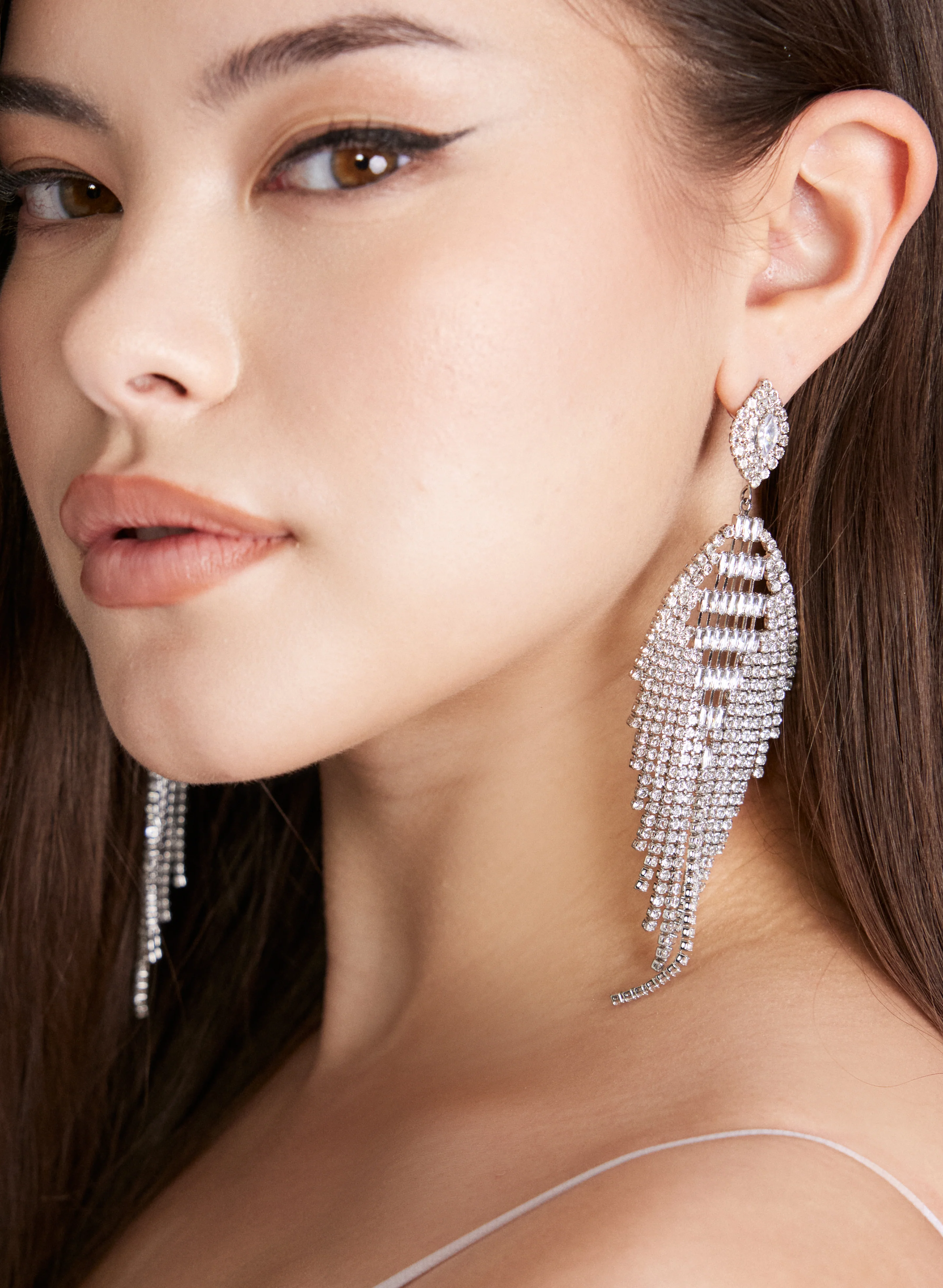 Cubic Zirconia Chandelier Earrings - Image 2