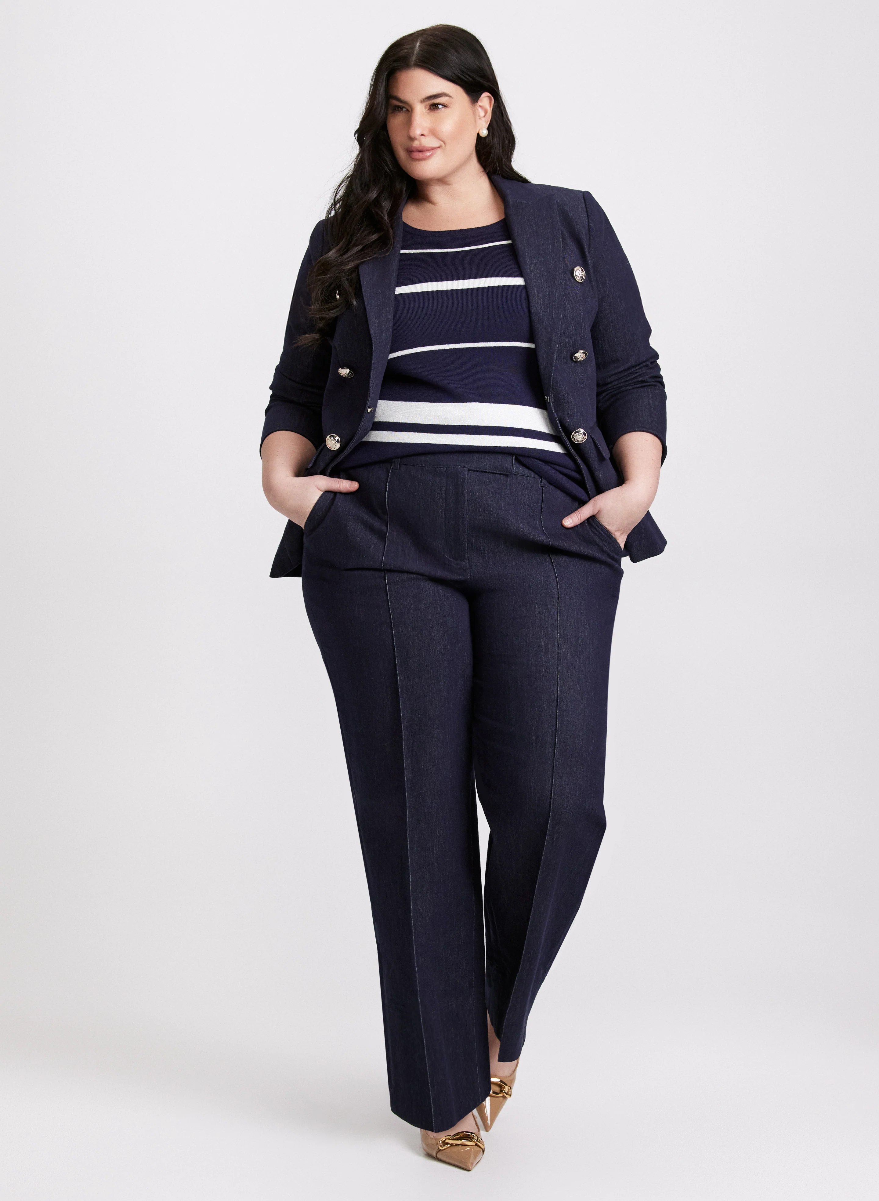 Decorative Flap Denim Blazer & Olivia Pull-On Denim Pants