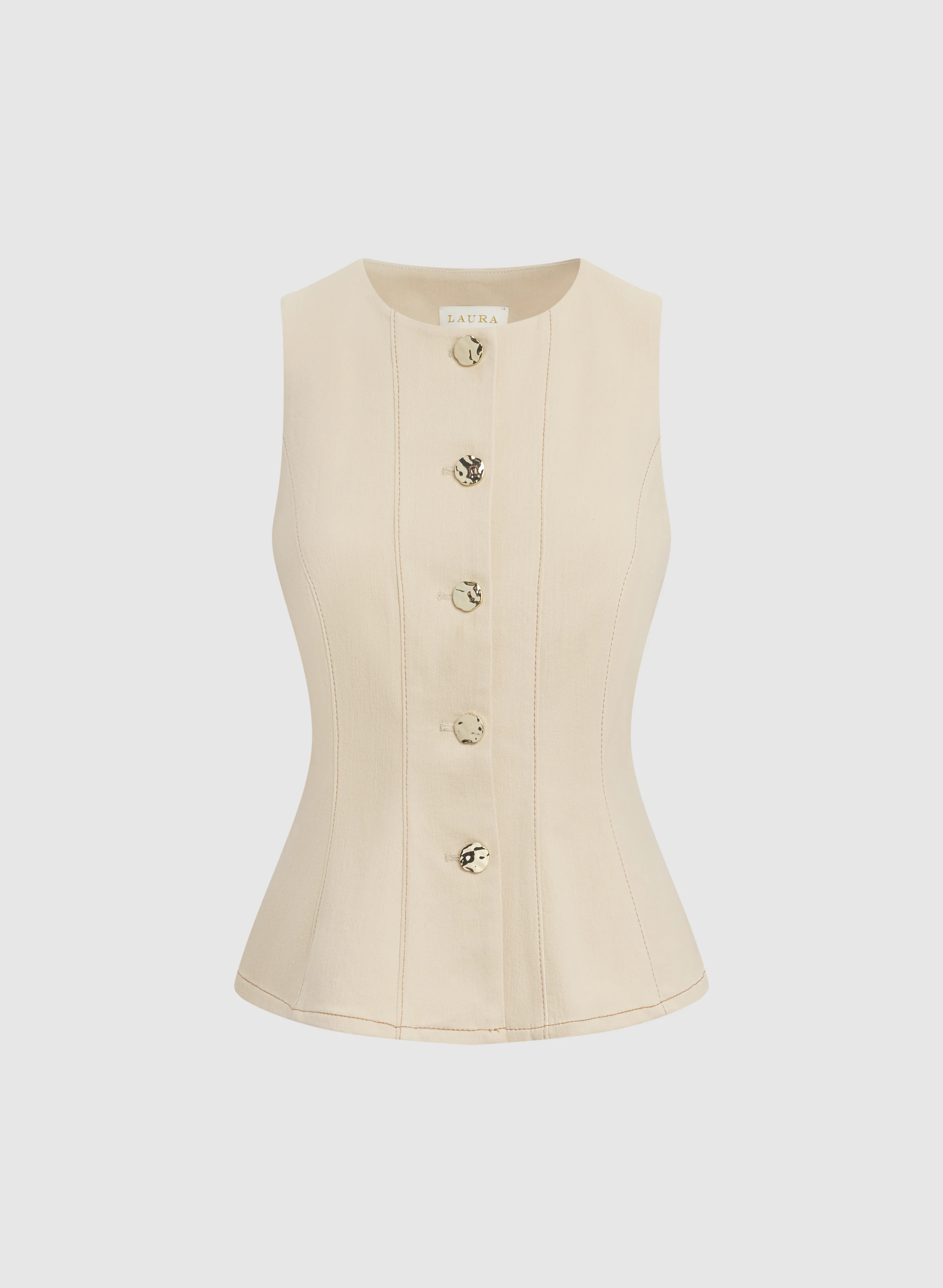 Denim Button-Down Vest - Image 5