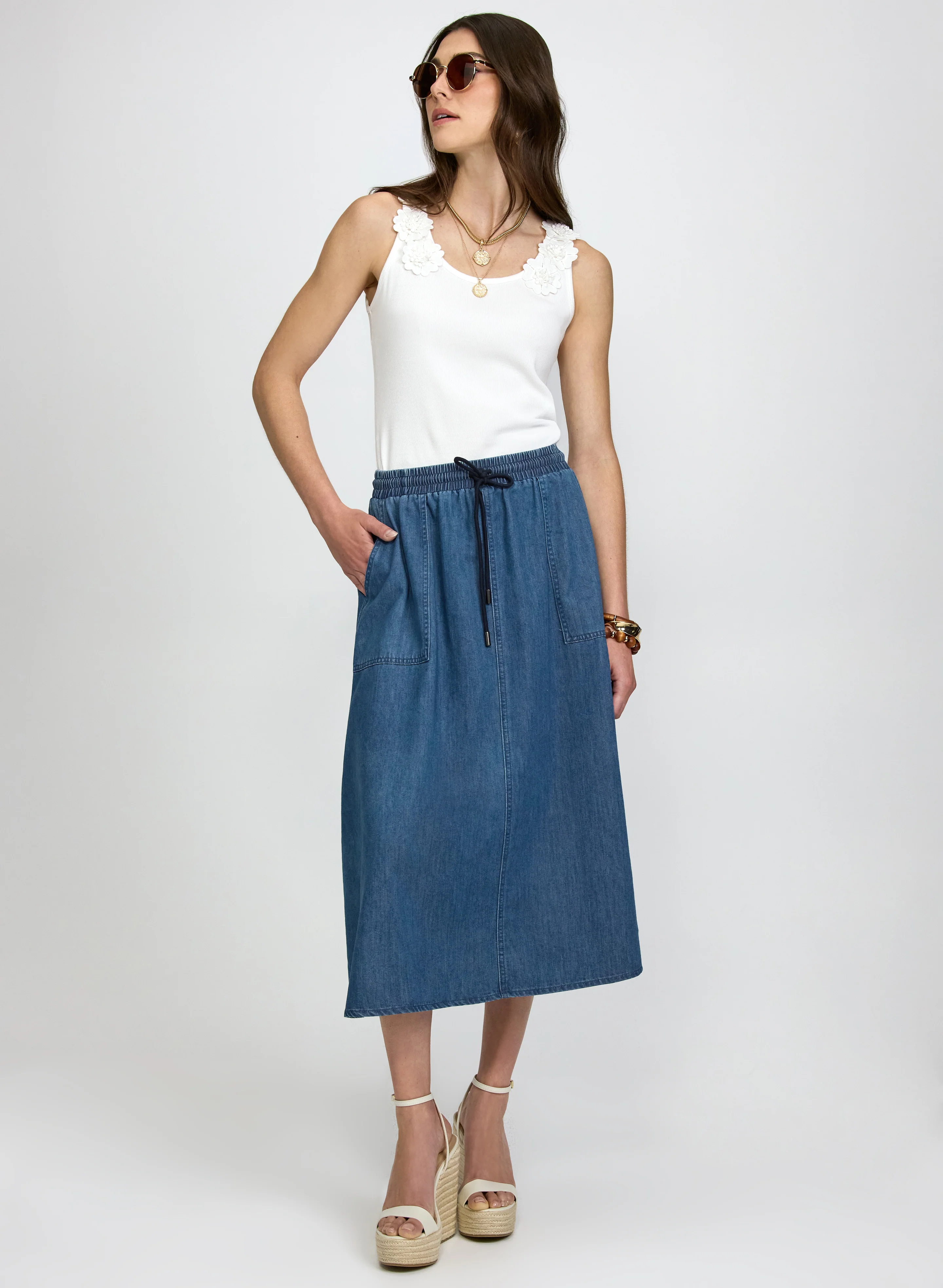 Denim Midi Skirt - Image 5