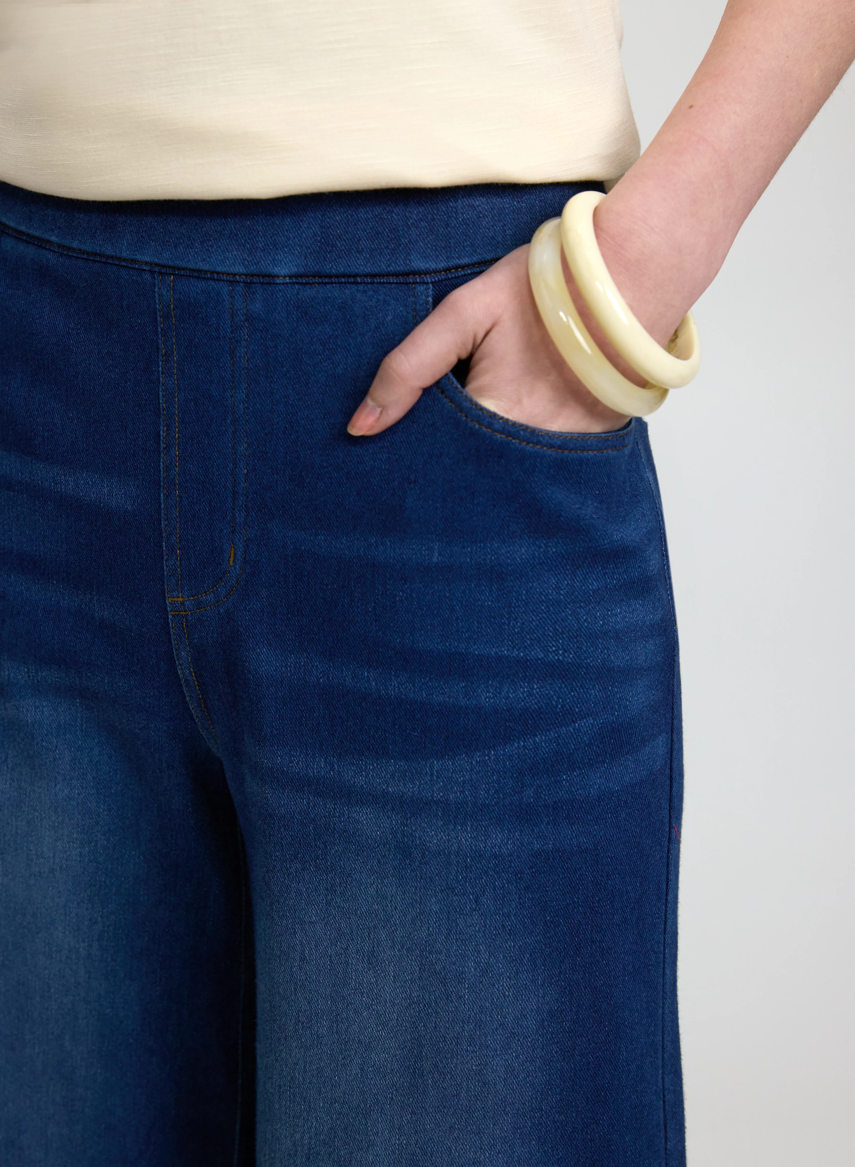 Denim Wide-Leg Capris - Image 2