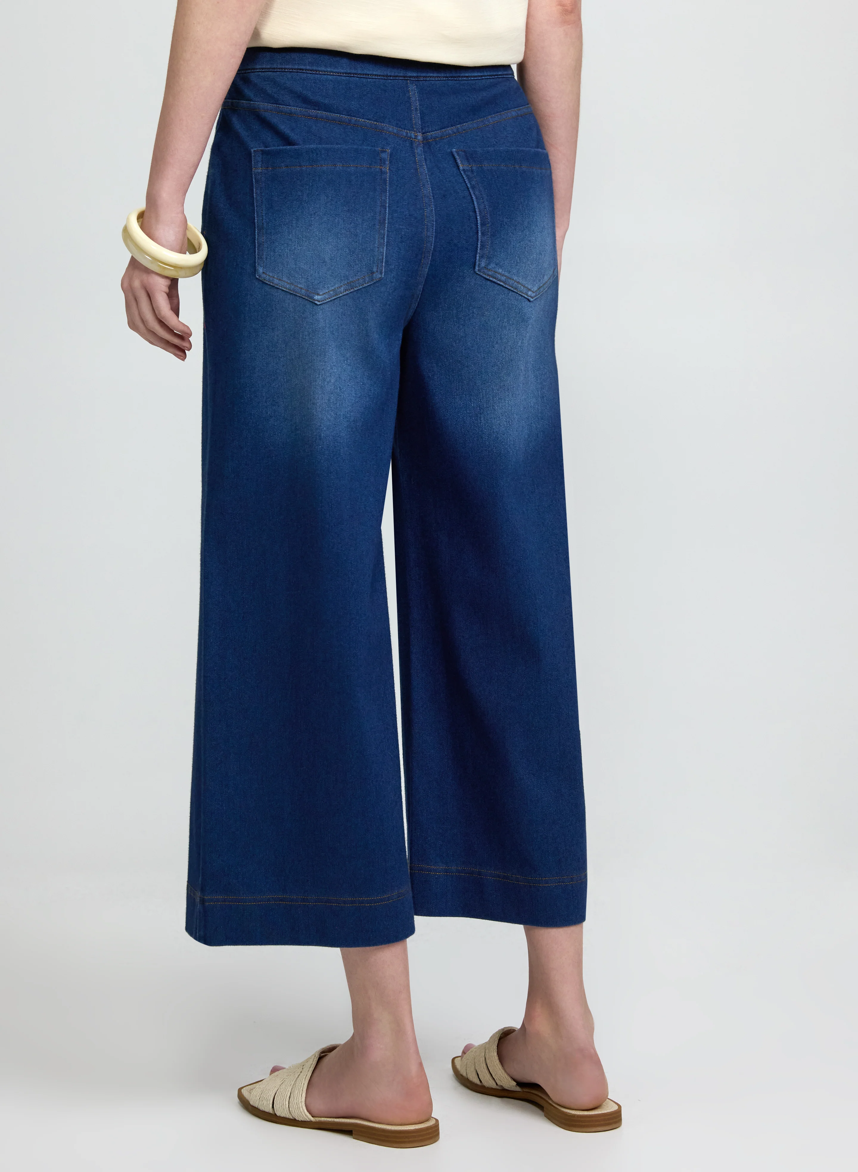 Denim Wide-Leg Capris - Image 4