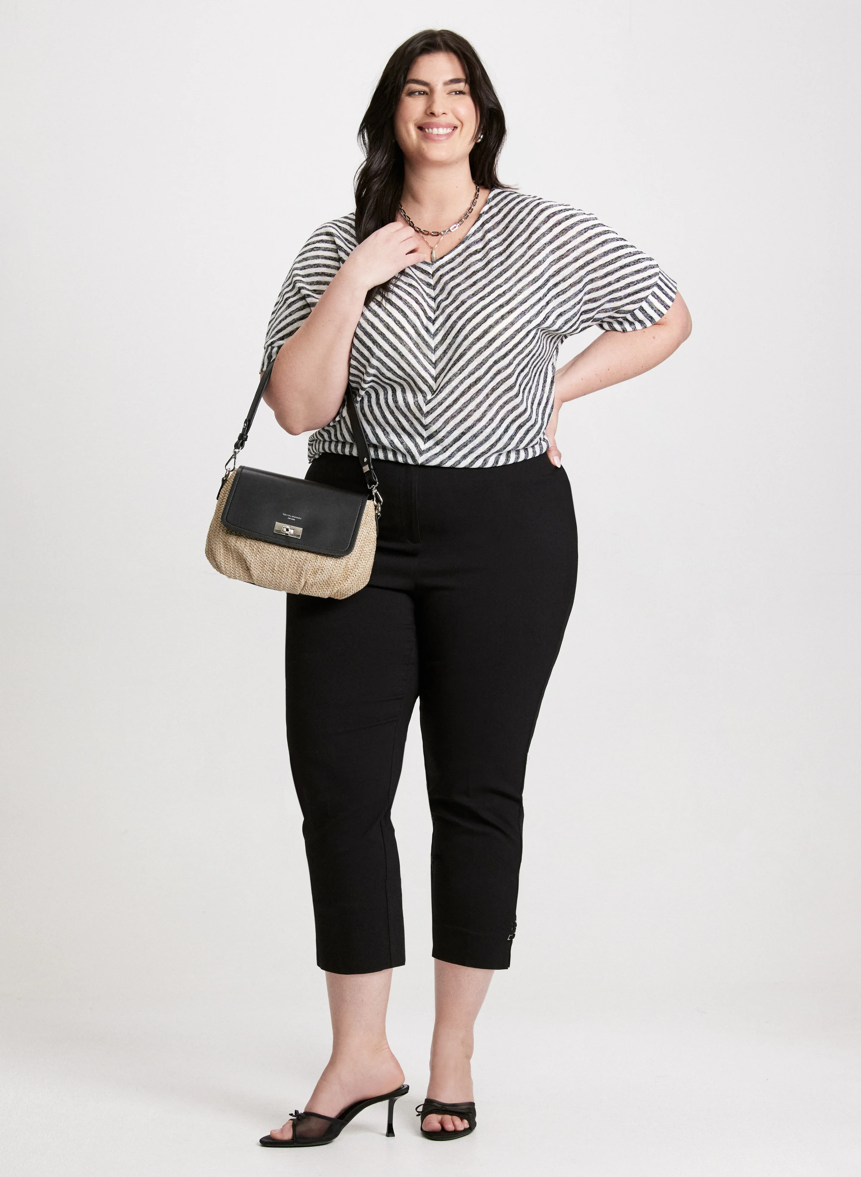 Diagonal Stripes Top & Signature Fit Bengaline Capris