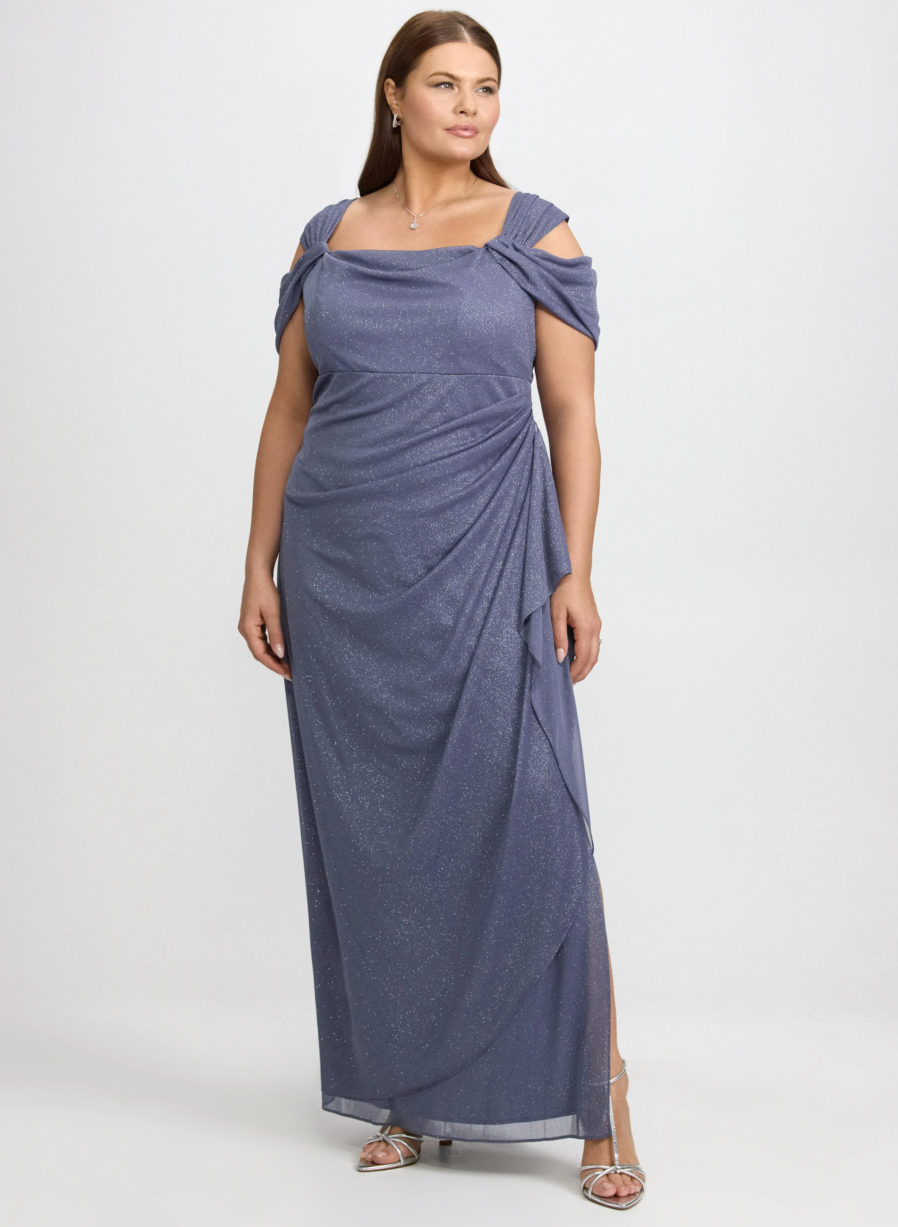 Draped Glitter Dress