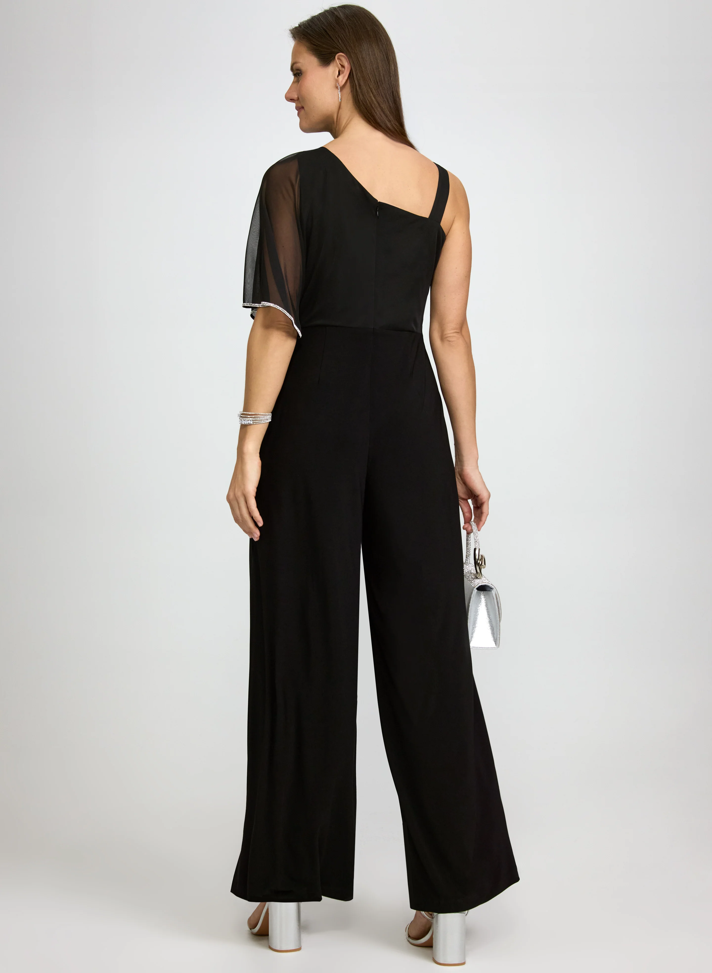 Embellished Asymmetric Overlay Jumpsuit - Image 3