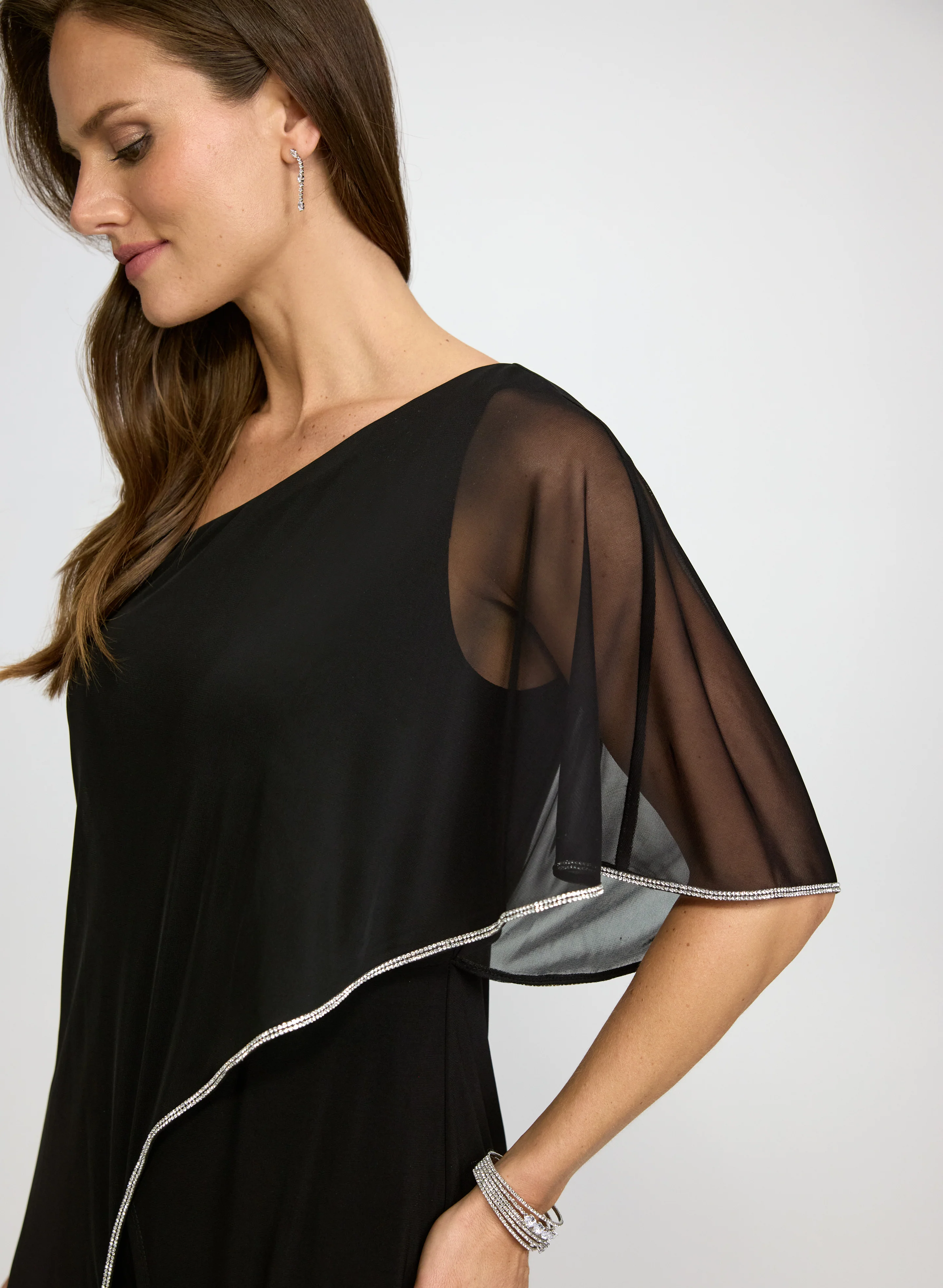 Embellished Asymmetric Overlay Jumpsuit - Image 5
