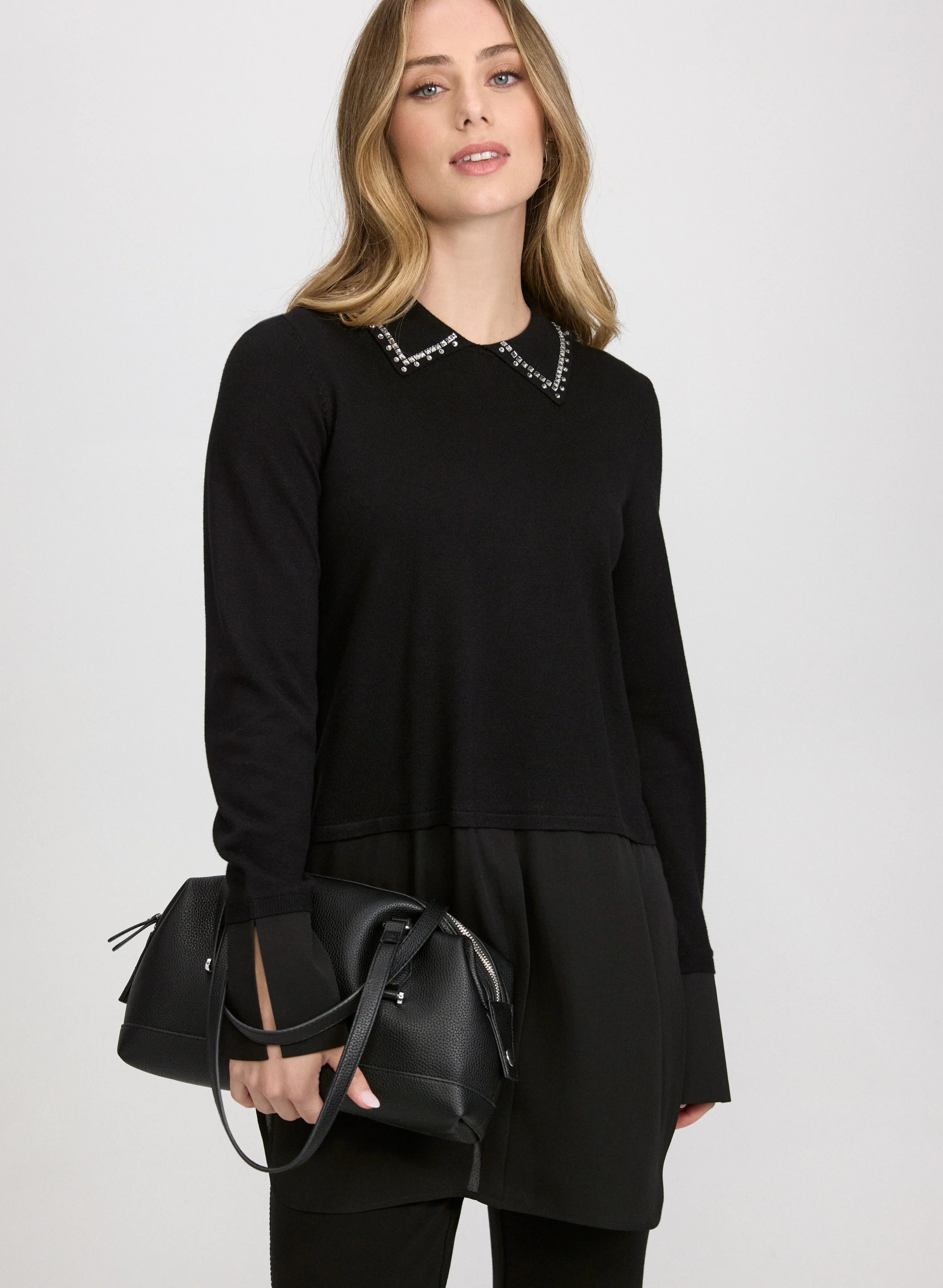 Embellished Layered Sweater