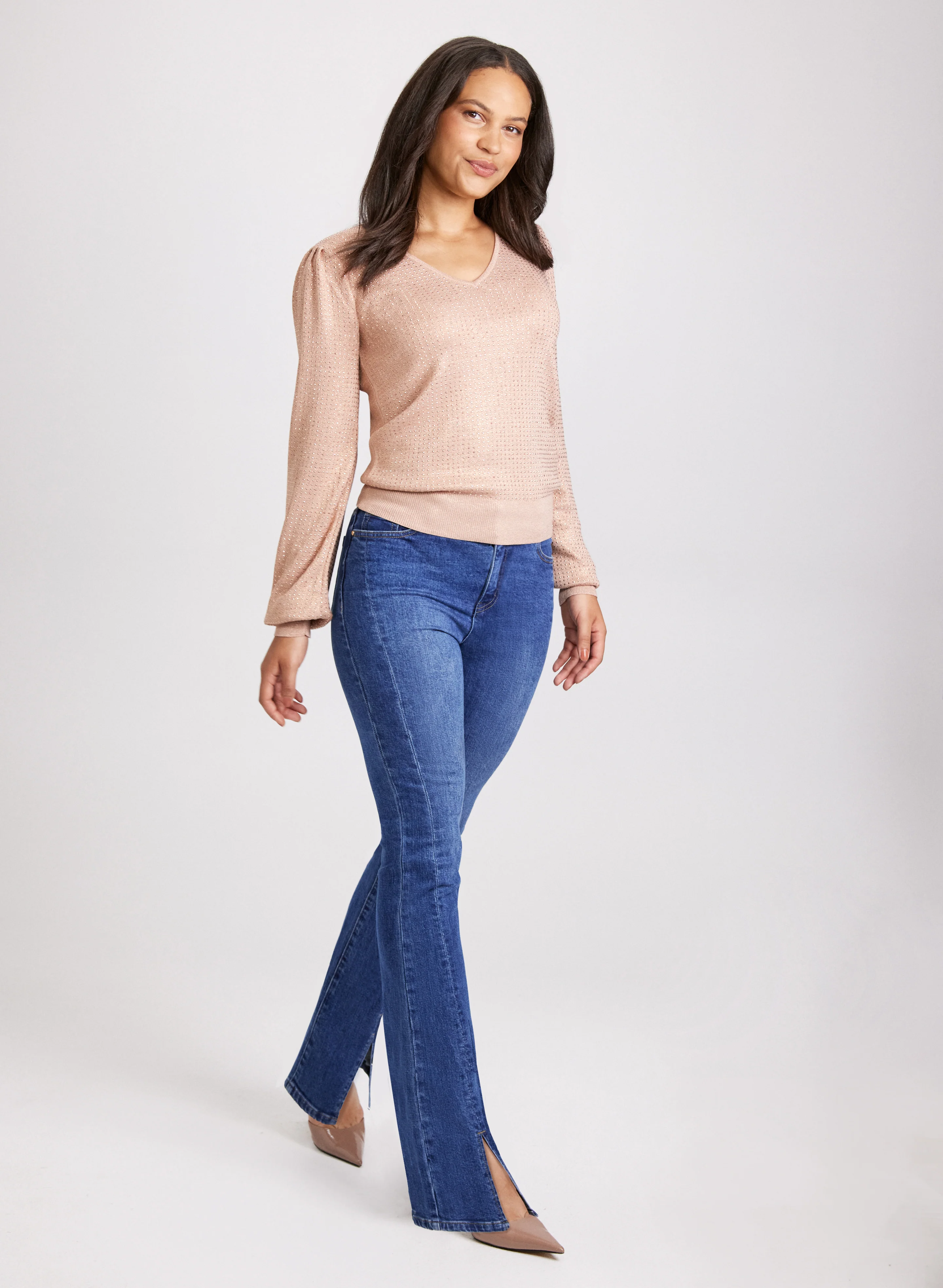 Embellished V-Neck Sweater - Image 2