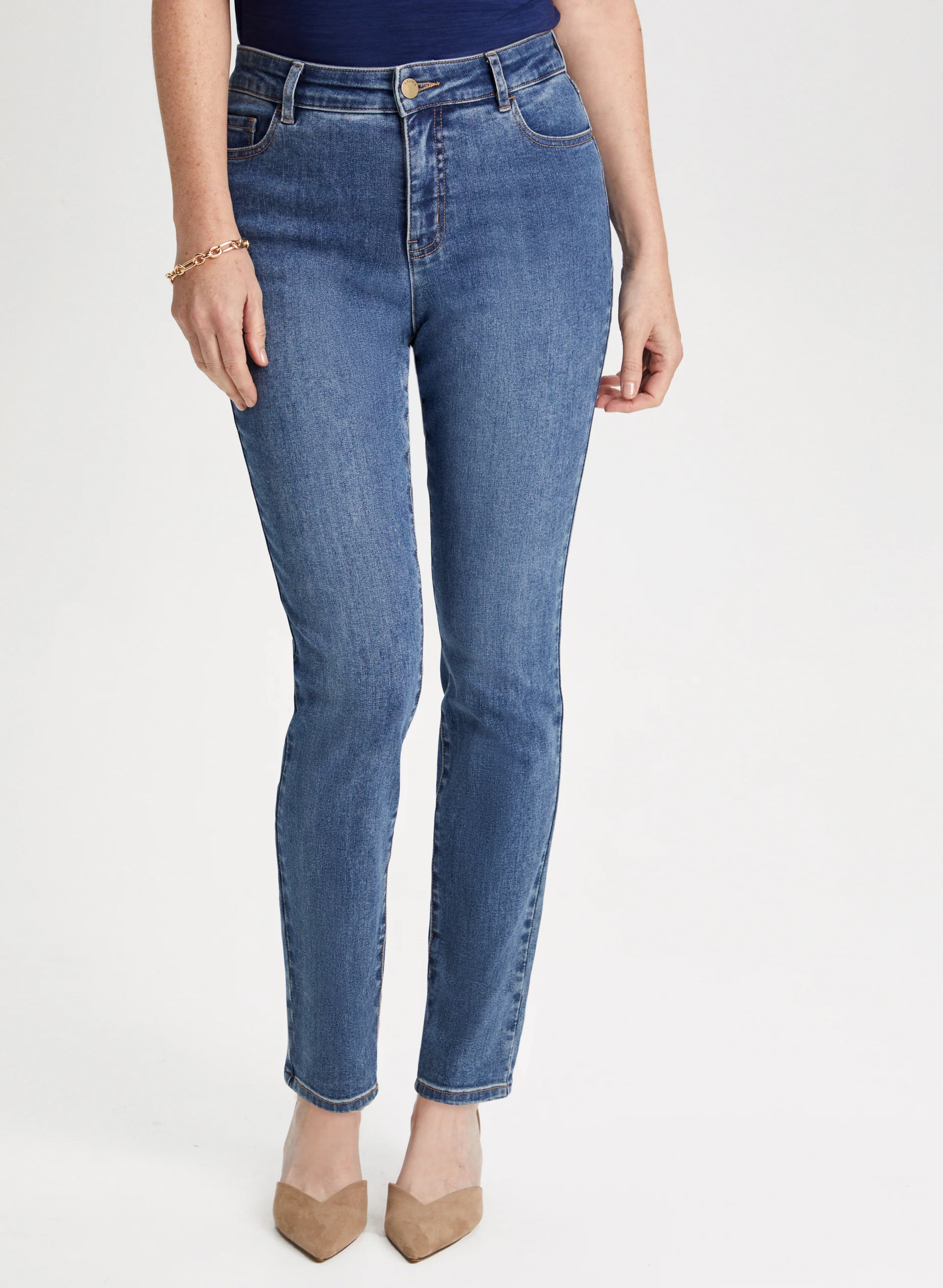 Essential High-Waist Slim Leg Jeans
