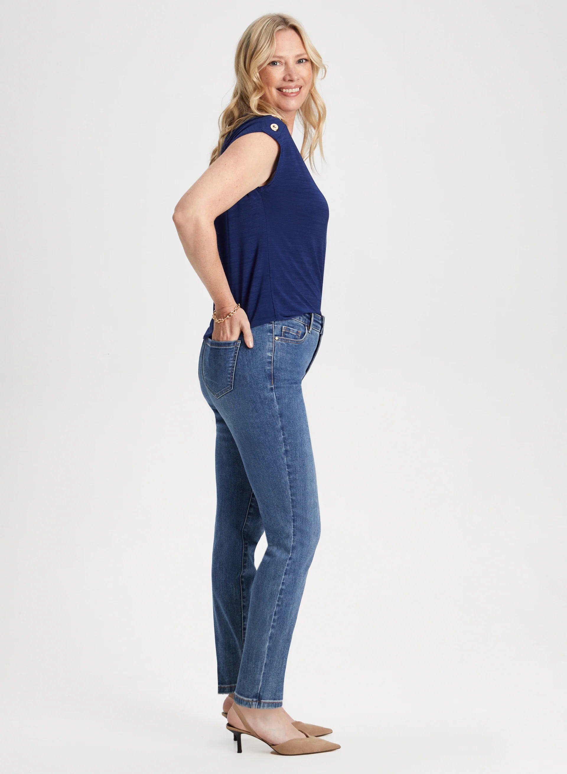 Essential High-Waist Slim Leg Jeans - Image 7