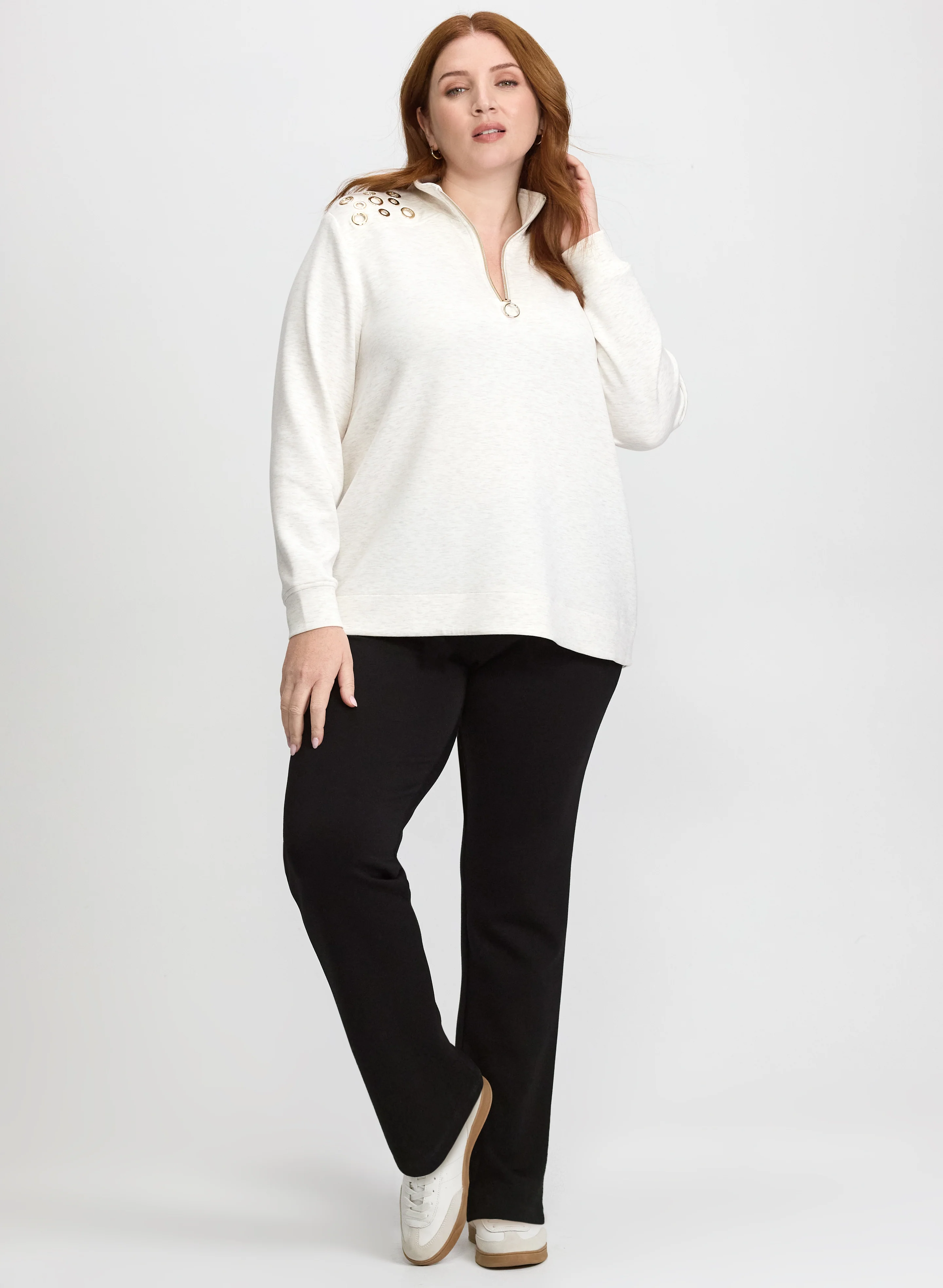 Eyelet Detail Top & Pull-On Scuba Pants
