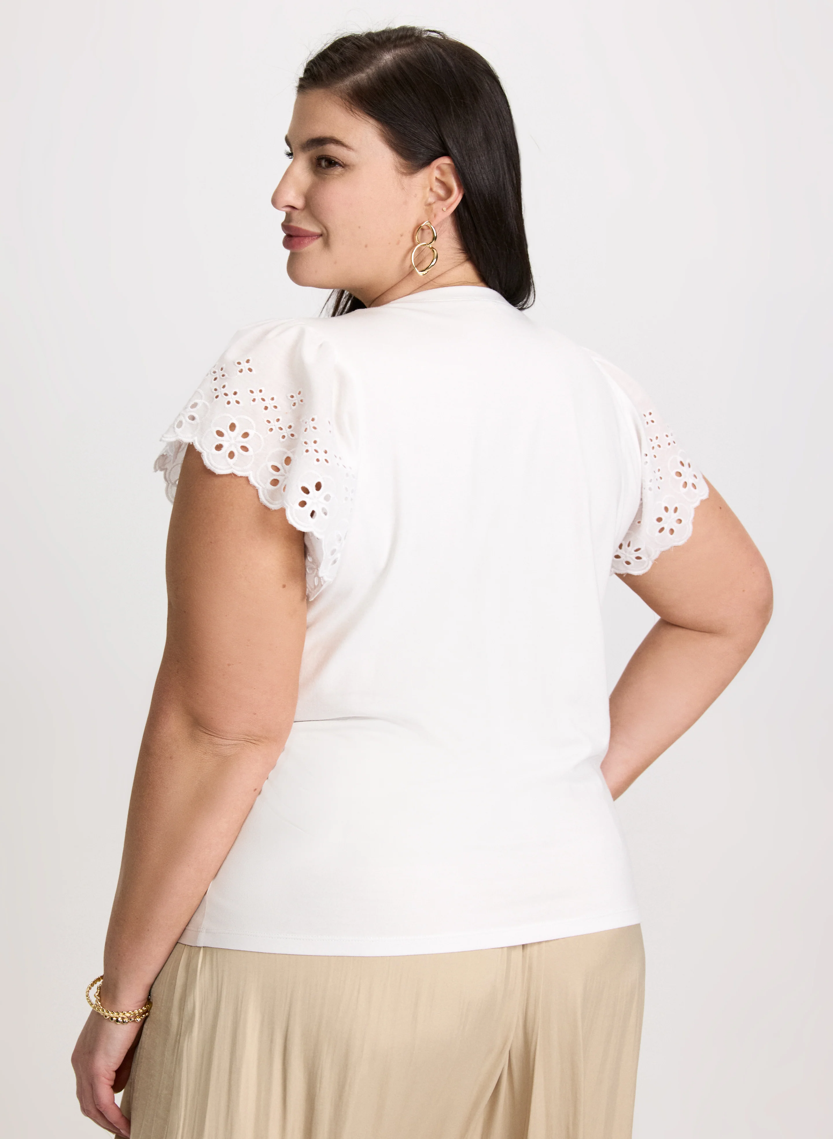 Eyelet Sleeve Tee - Image 6