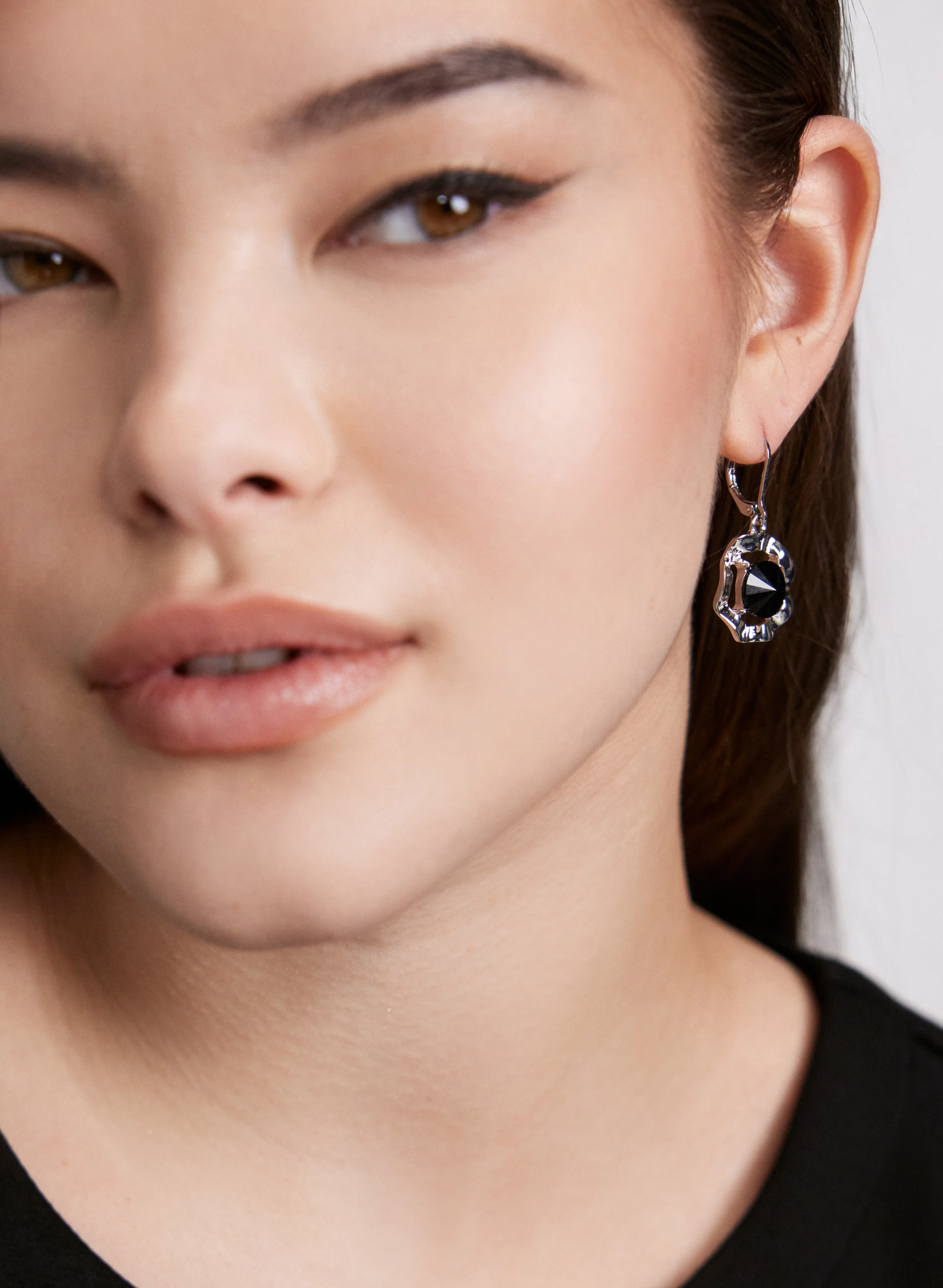 Faceted Stone Drop Earrings - Image 3
