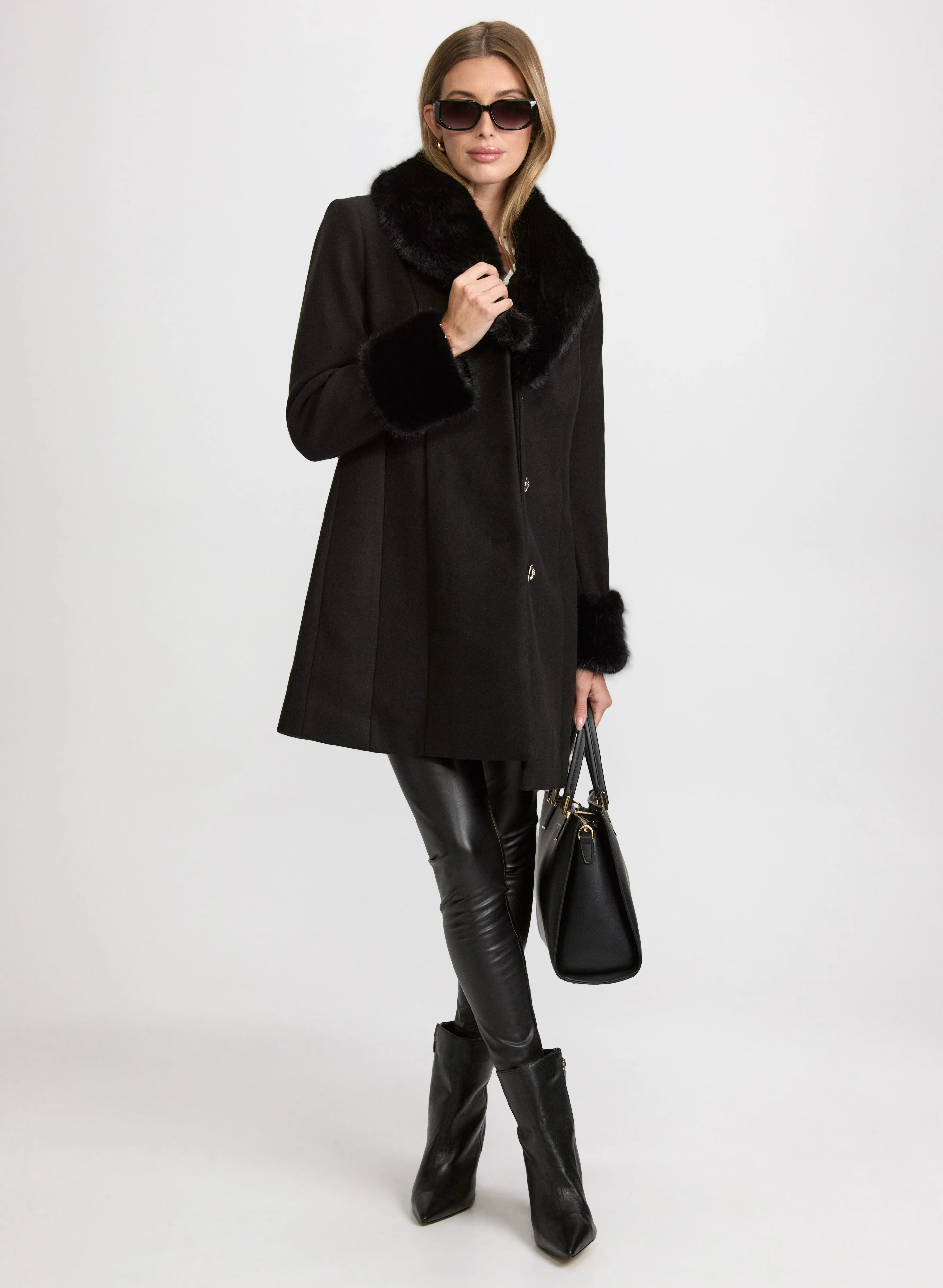 Faux-Fur Detail Coat - Image 2