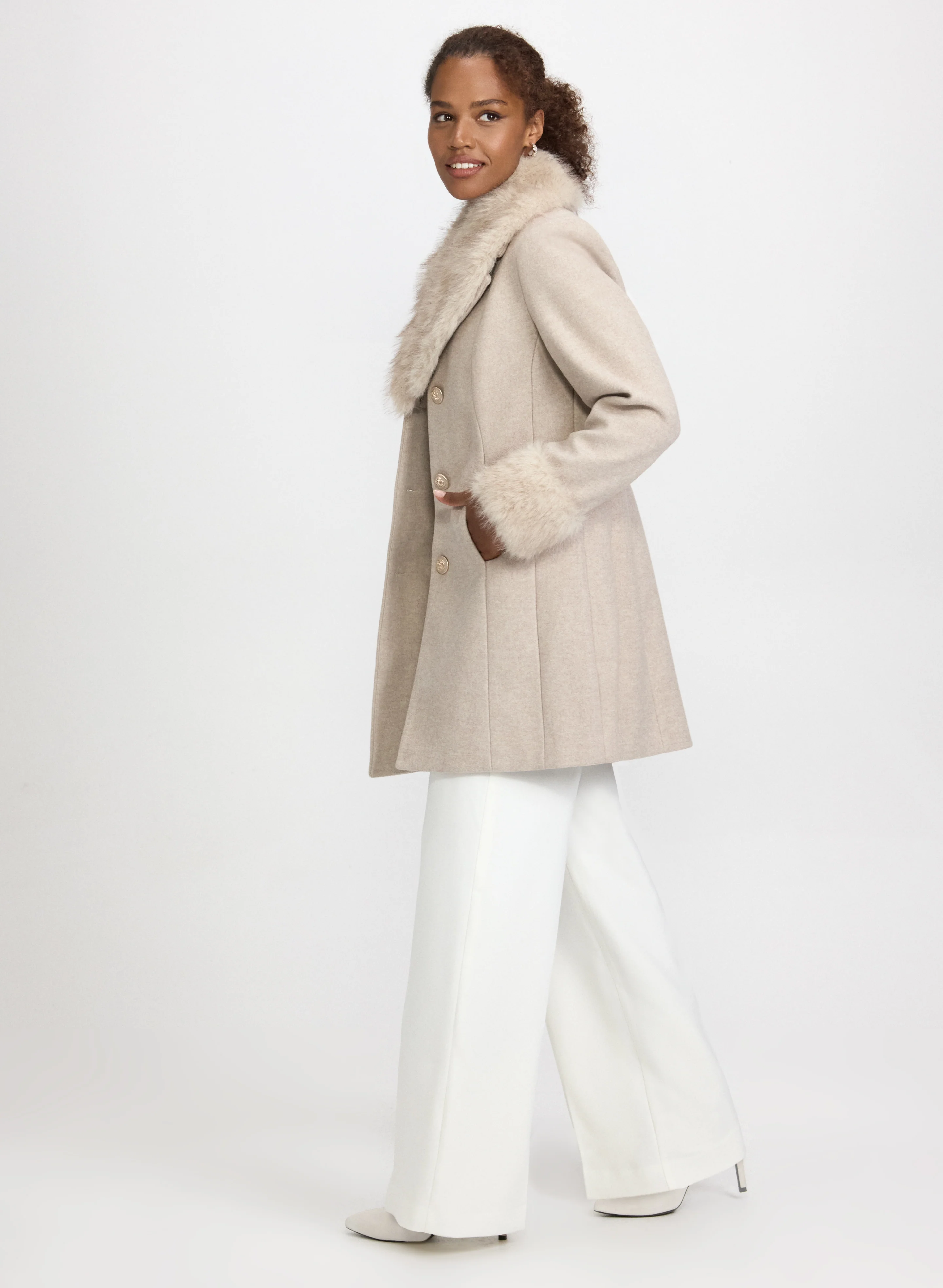 Faux-Fur Detail Coat - Image 2