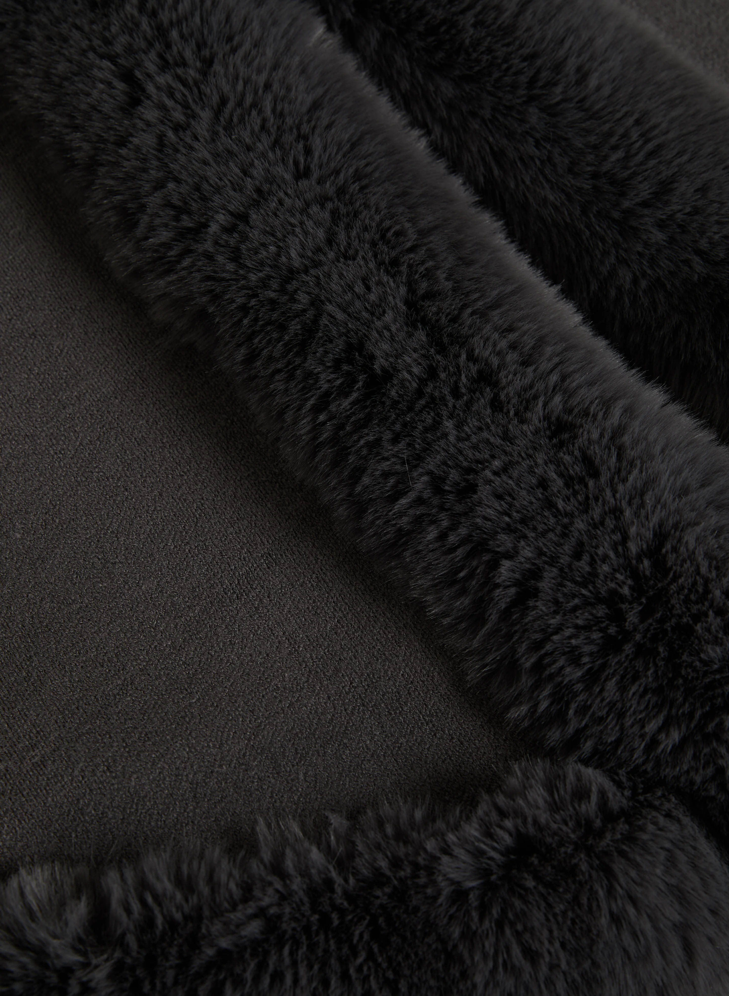 Faux Fur Double Border Poncho - Image 7